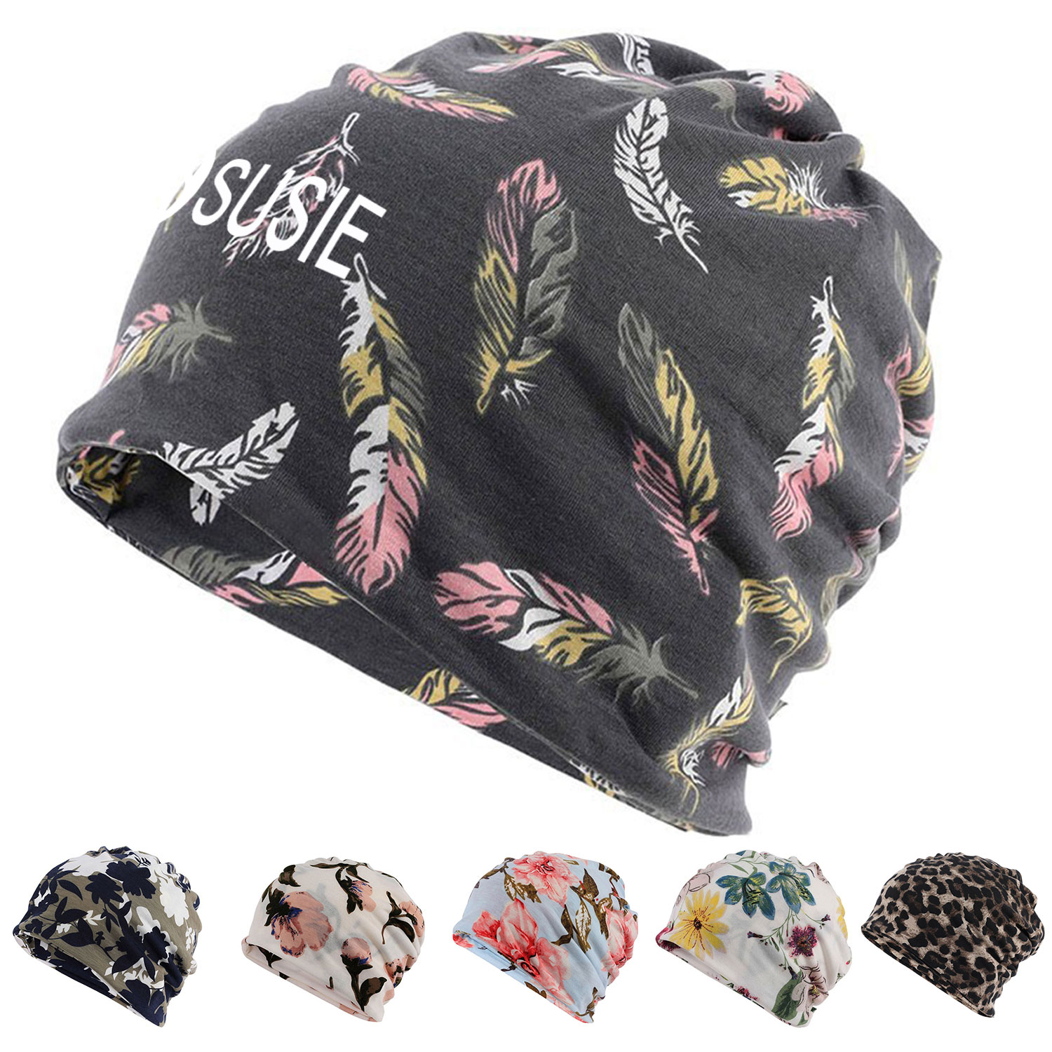 Women's Soft Stylish Acrylic Caps w/ Floral Print