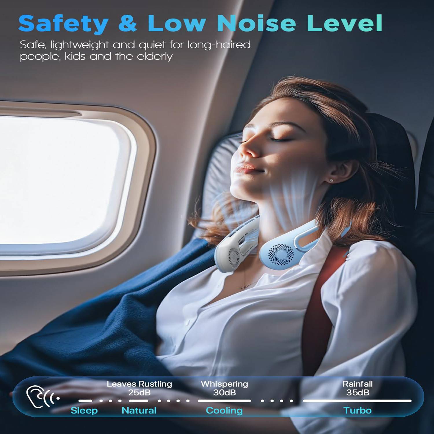 Neck Hanging USB Charging Portable Bladeless Fan - Image 4