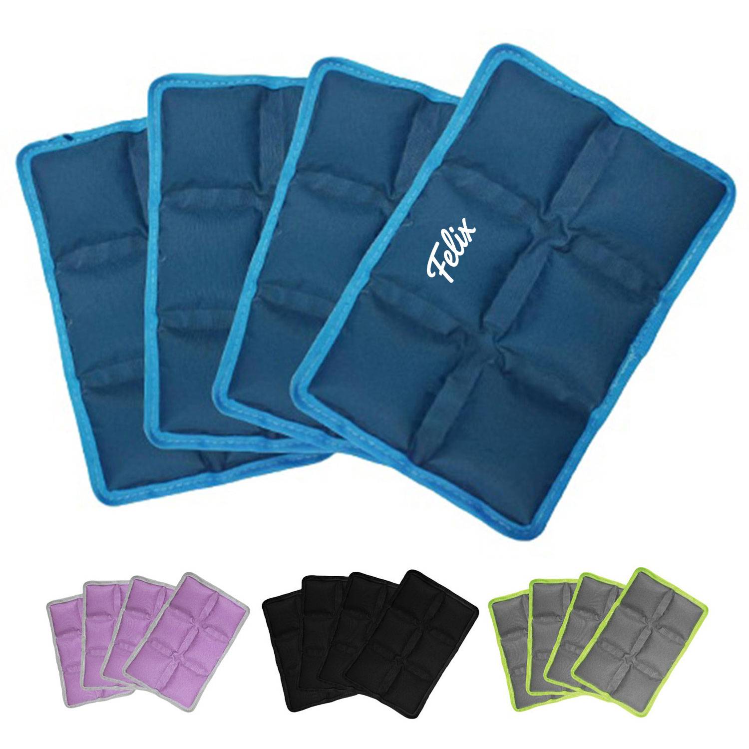 4pcs Reusable Gel Ice Packs for Sports Picnic