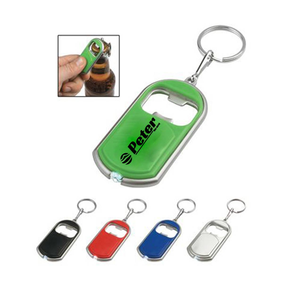 3 in 1 Bottle Opener LED Light Keychain