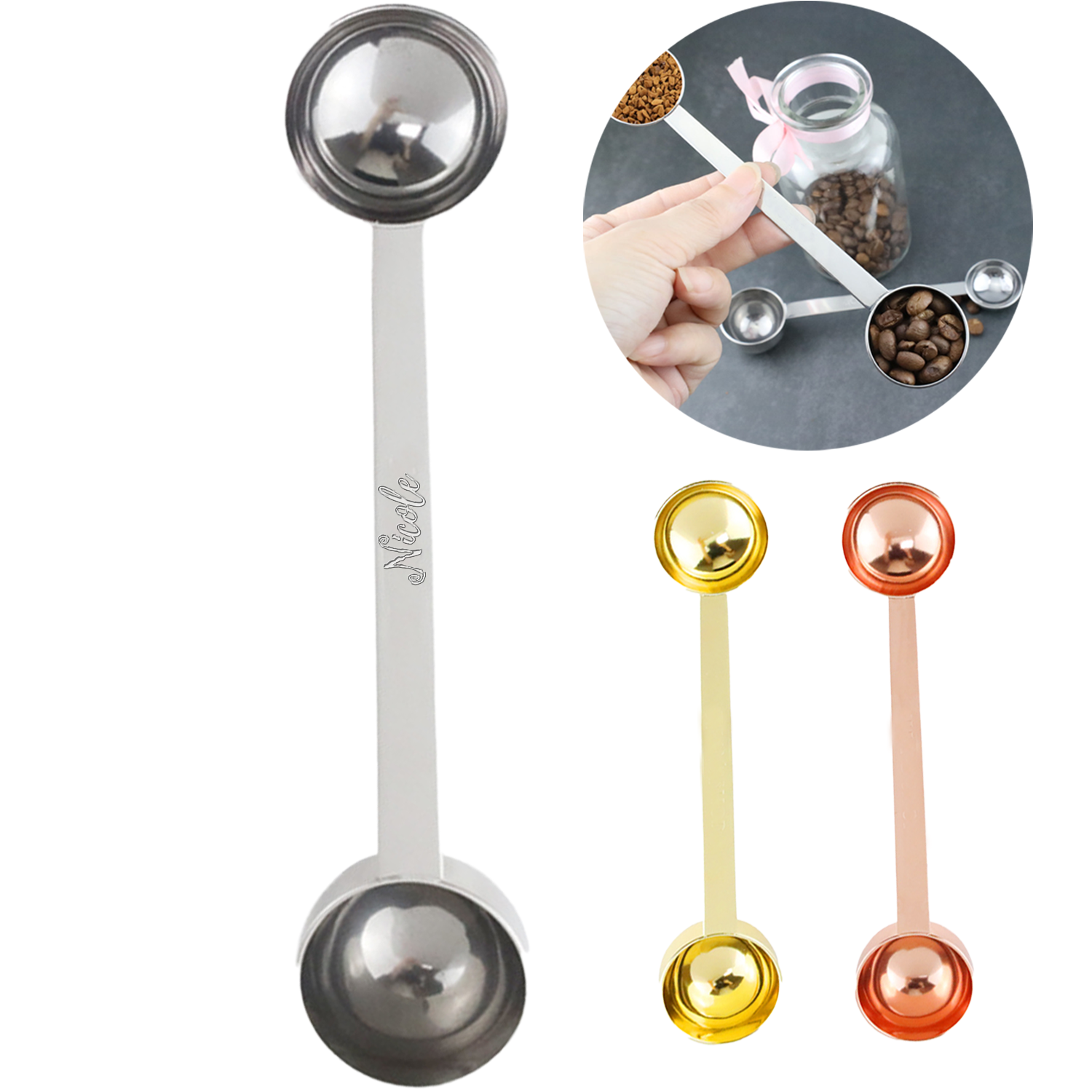 Double Head Stainless Steel Coffee Measuring Spoon