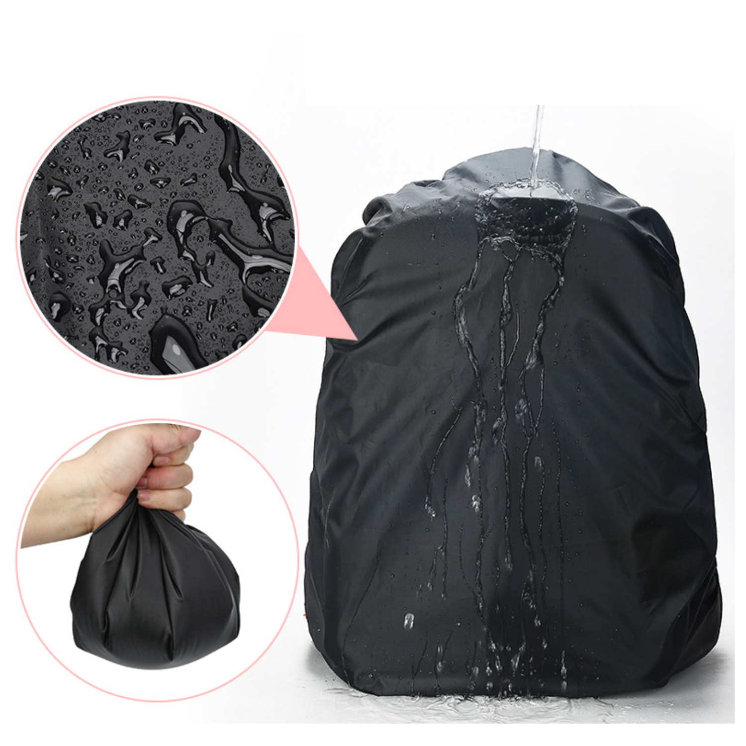 Polyester Waterproof Backpack Rain Cover w/ Reflective Strip - Image 3