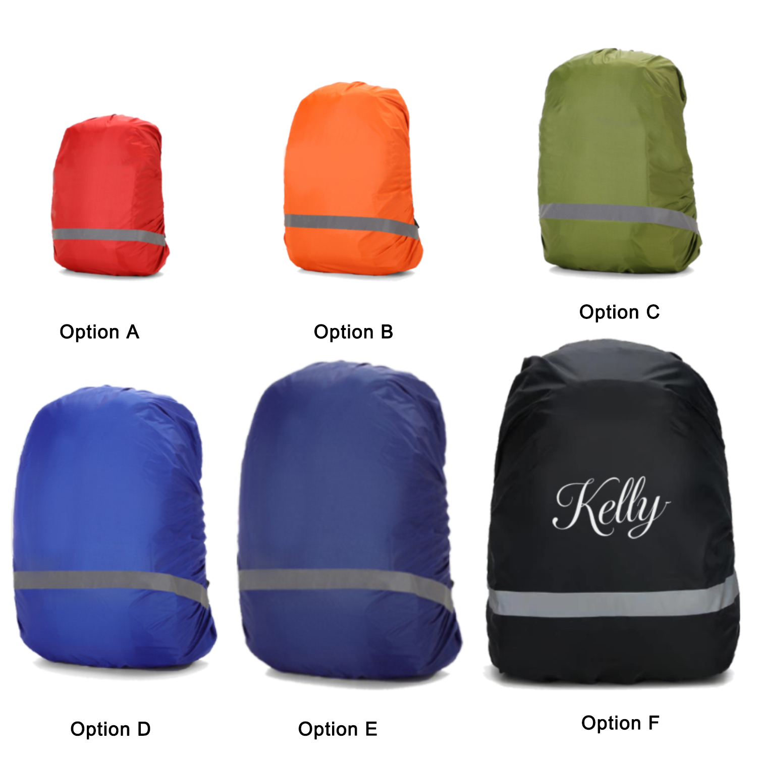 Polyester Waterproof Backpack Rain Cover w/ Reflective Strip