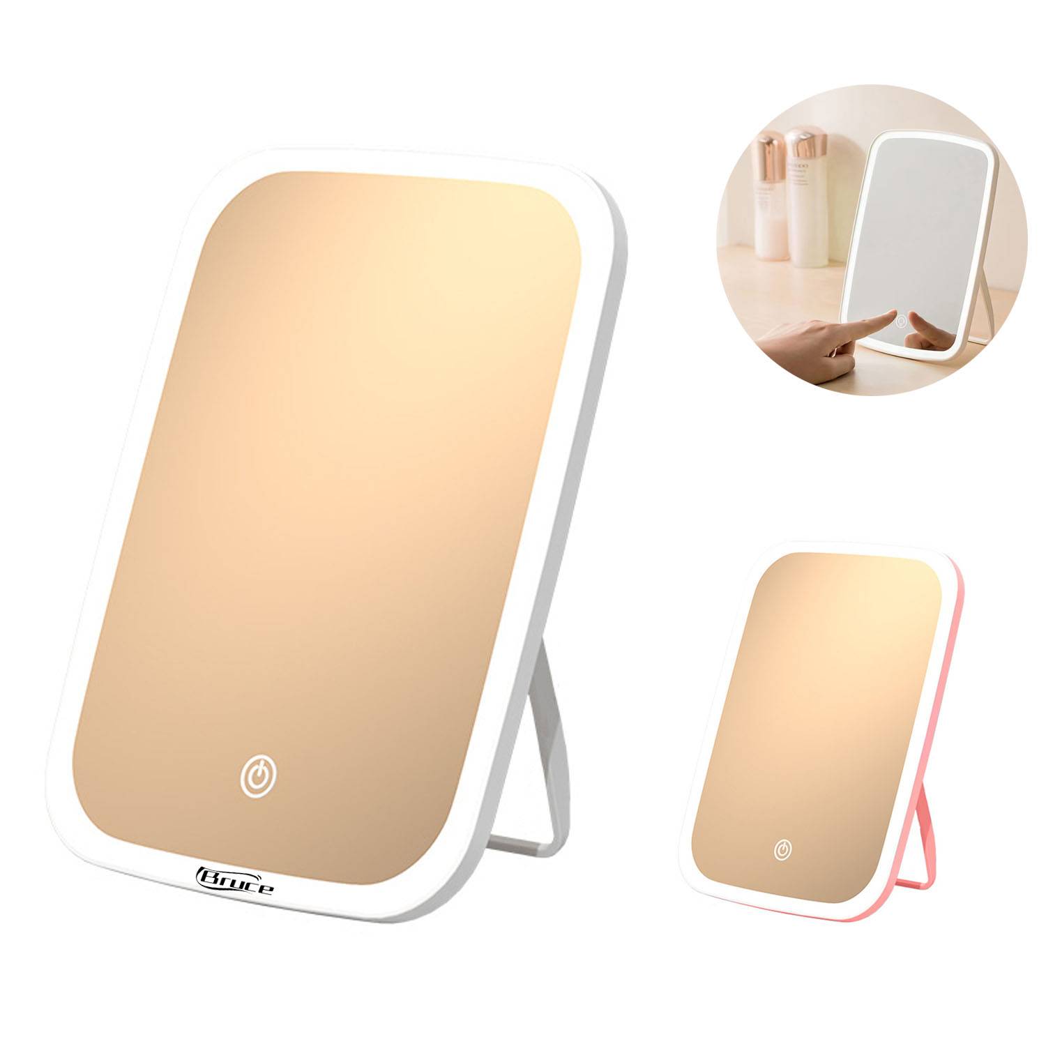 Compact Travel Foldable ABS Intelligent LED makeup mirror