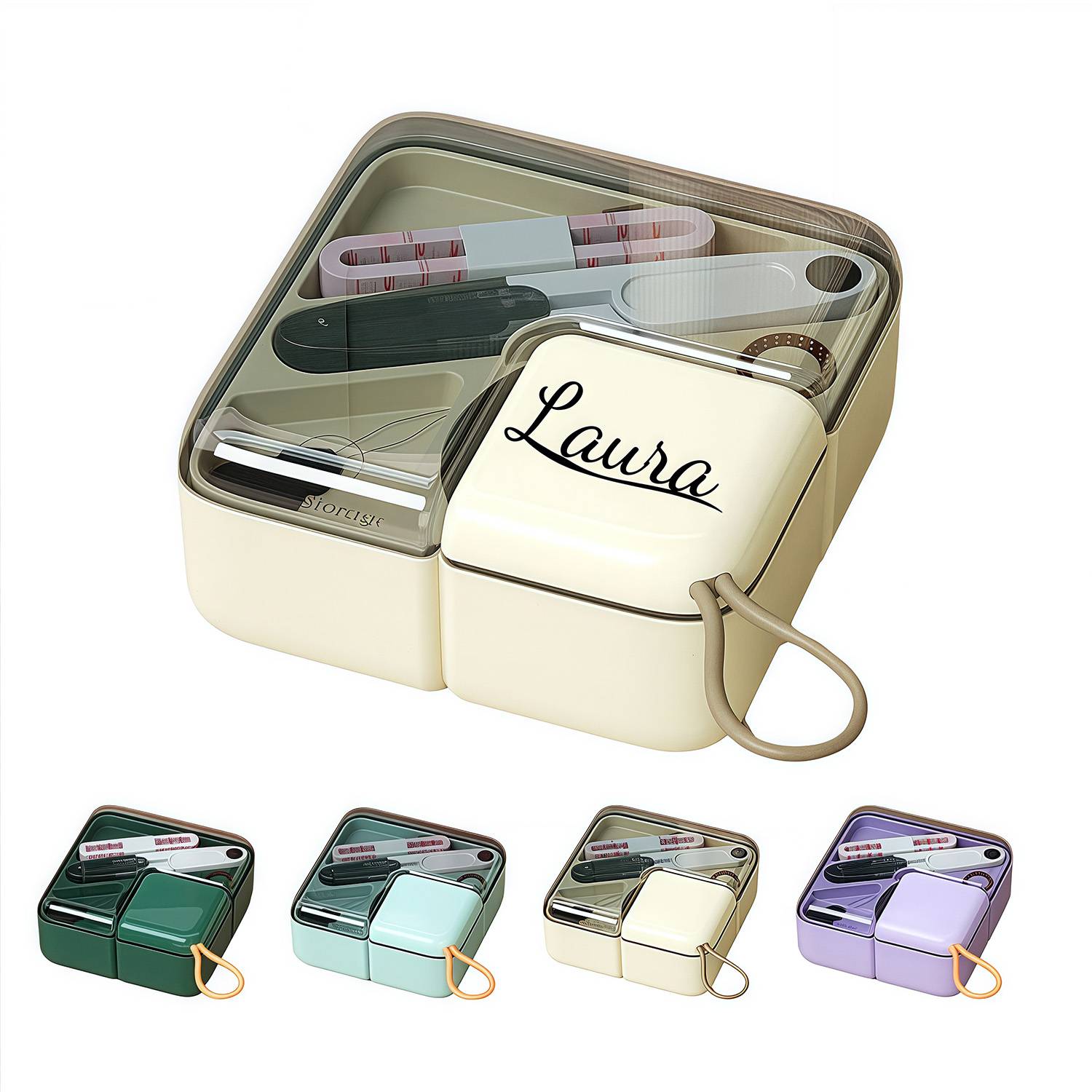 Home Sewing Kit with Clear Storage Box