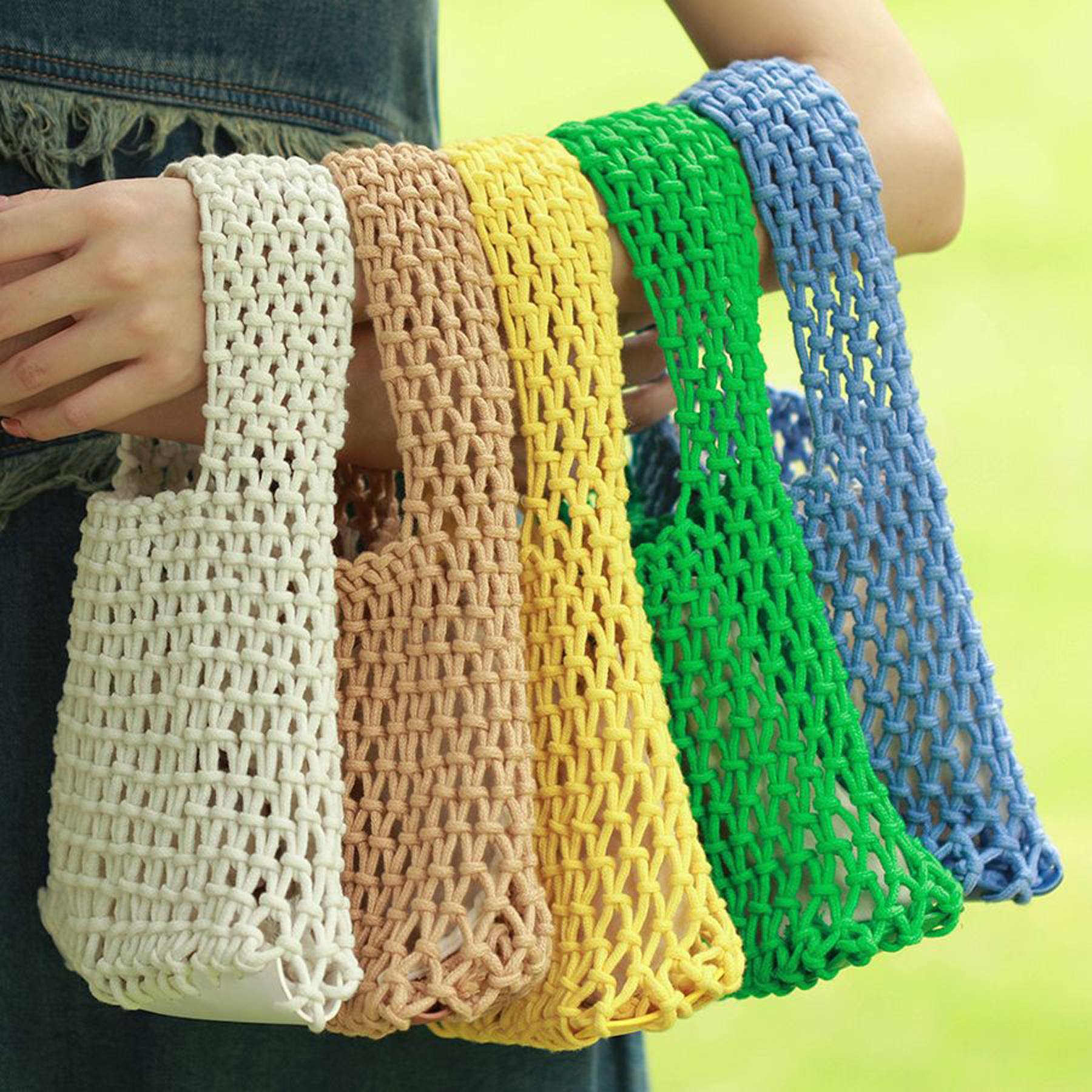 Women Cotton Beach Woven Mini Handbag - Image 7