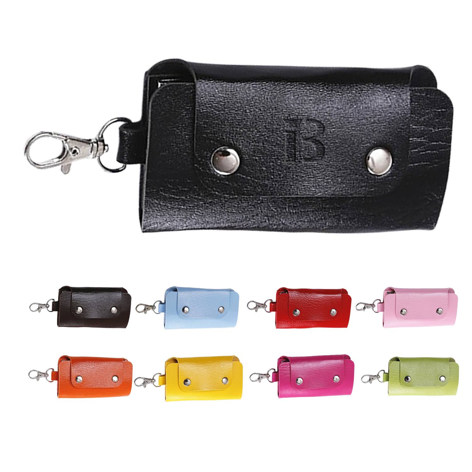 PU Leather Double-Snap Key Pouch