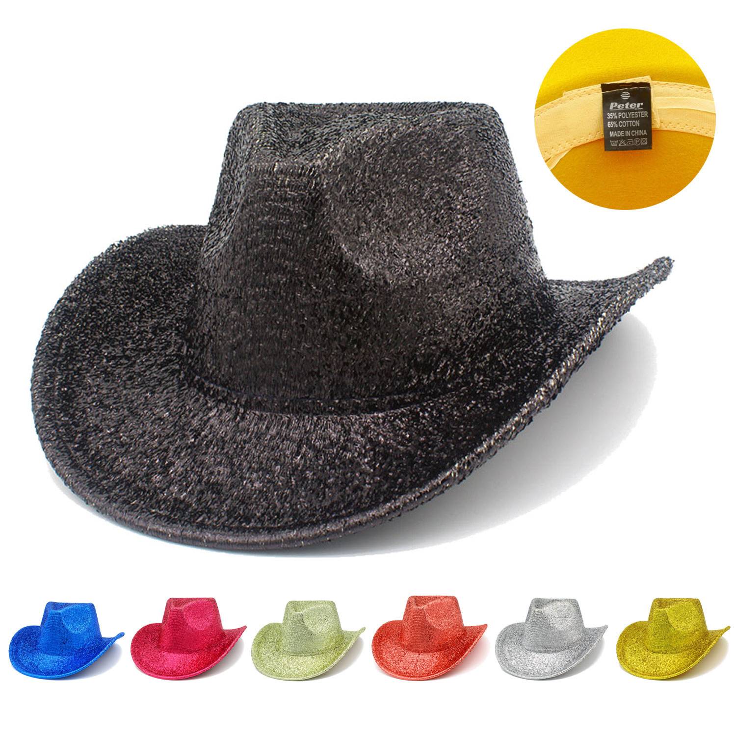 Lightweight Holographic Cotton Party Cowboy Hat