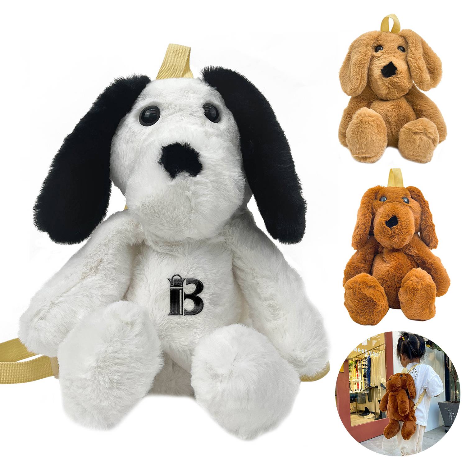 Cotton Plush puppet dog backpack for kids