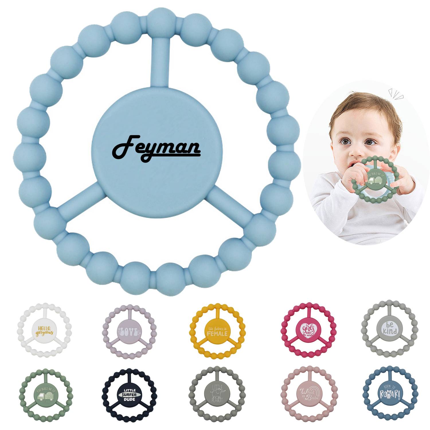 Food-Grade Silicone Teething Ring For Infants In Eruption