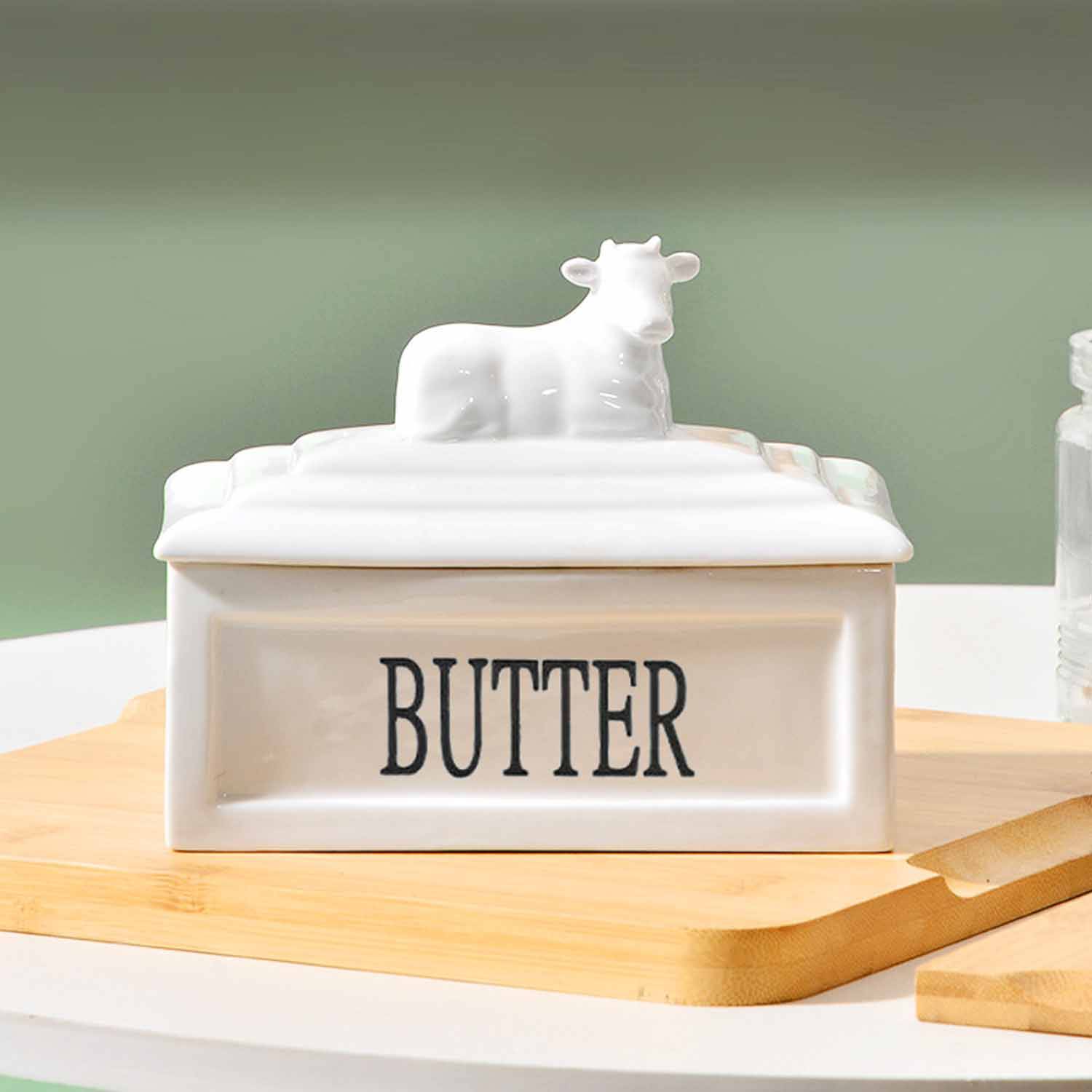 6OZ Ceramic butter cup with lid cheese sealed box - Image 4