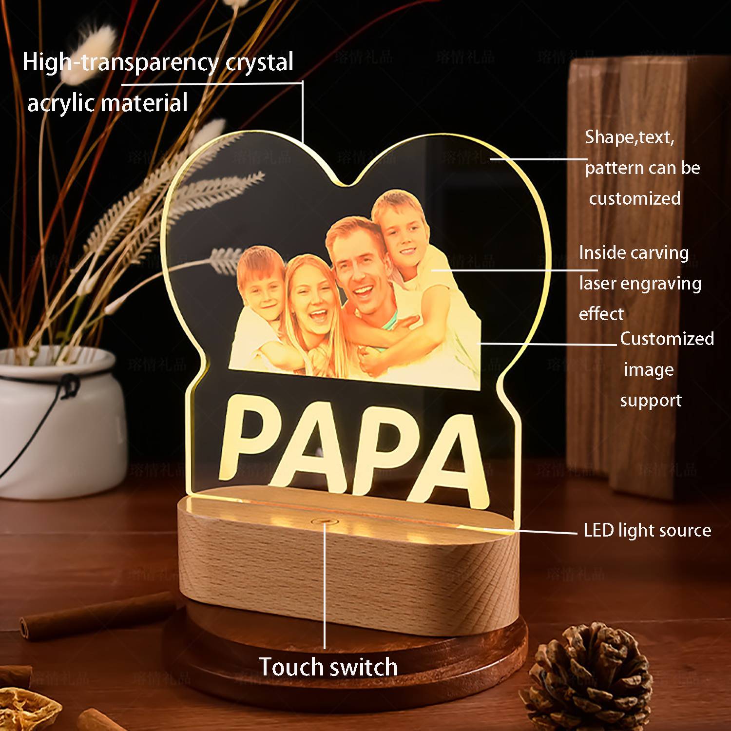 Customized Acrylic LED Night Light Ornament - Image 12