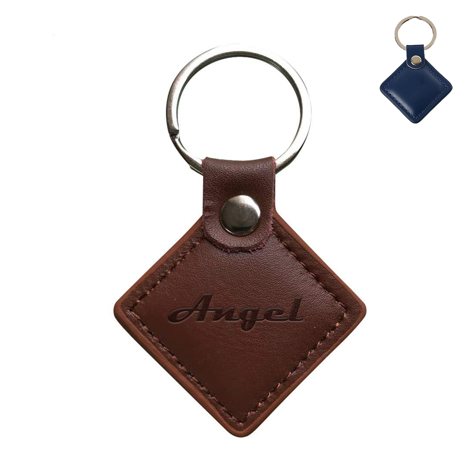 Leatherette Quadrate Keychain