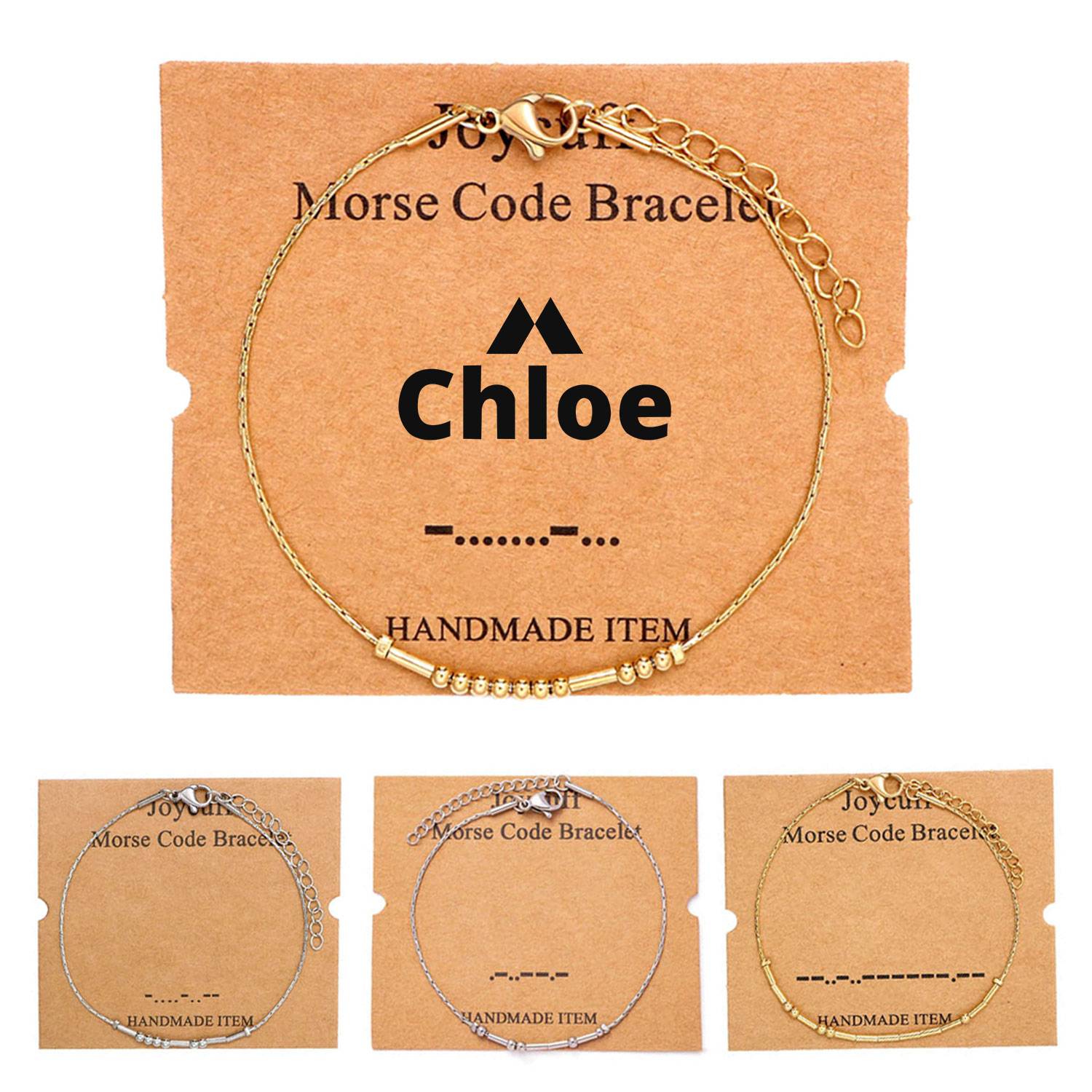 Stainless steel Morse code bracelets Silver Beads Jewelry