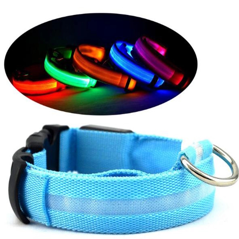 Adjustable Light Up Safety Nylon pets Collars