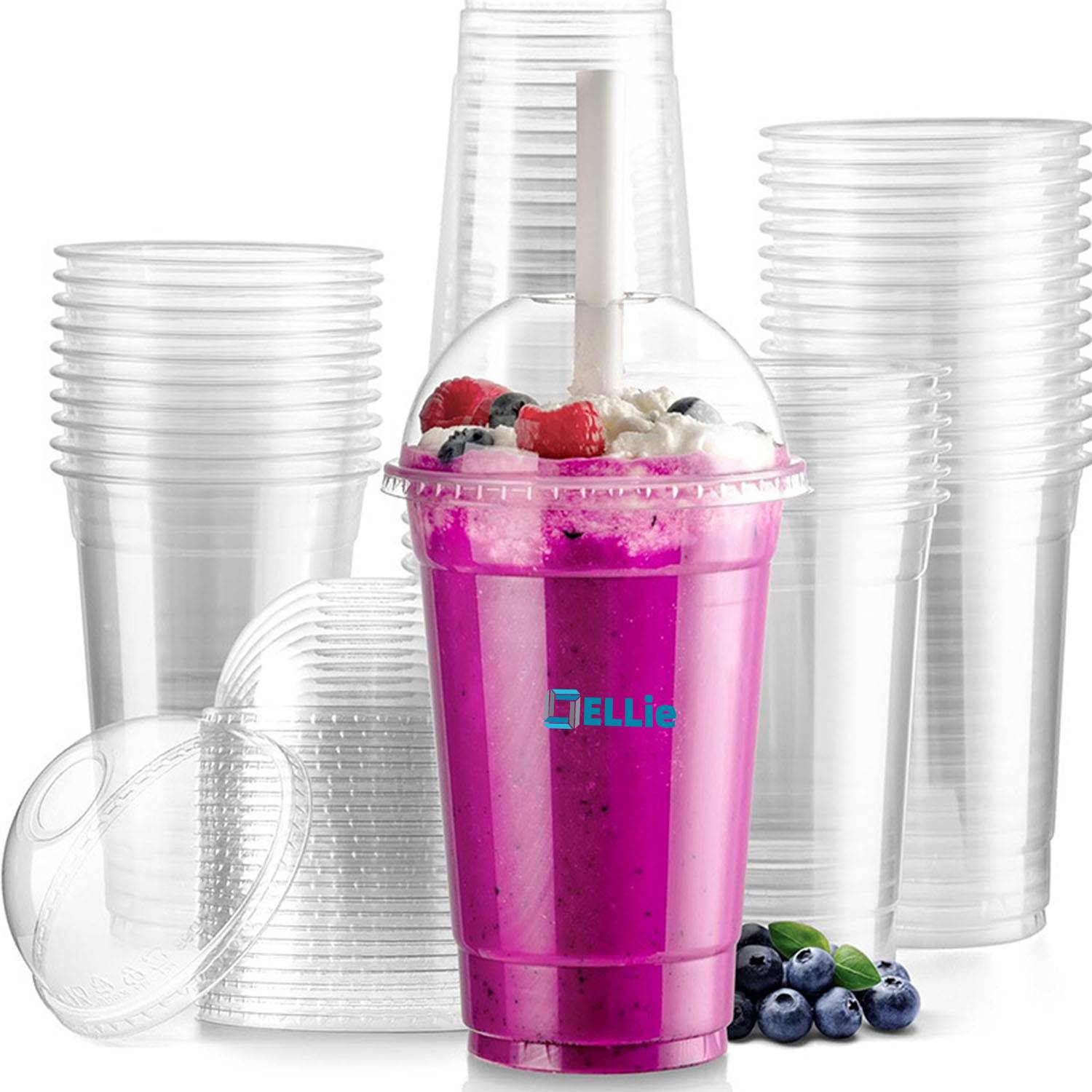 clear plastic cups w/ dome lid
