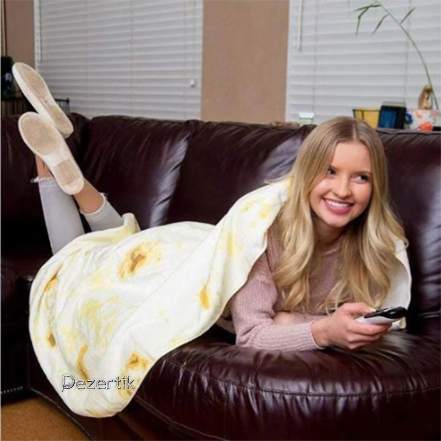 Flannel Fruit Veggie Burrito Blanket - Image 3