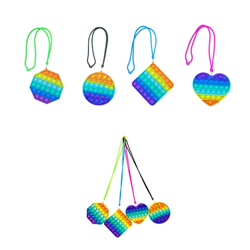 Push Bubble Fidget Sensory Toy With Lanyard
