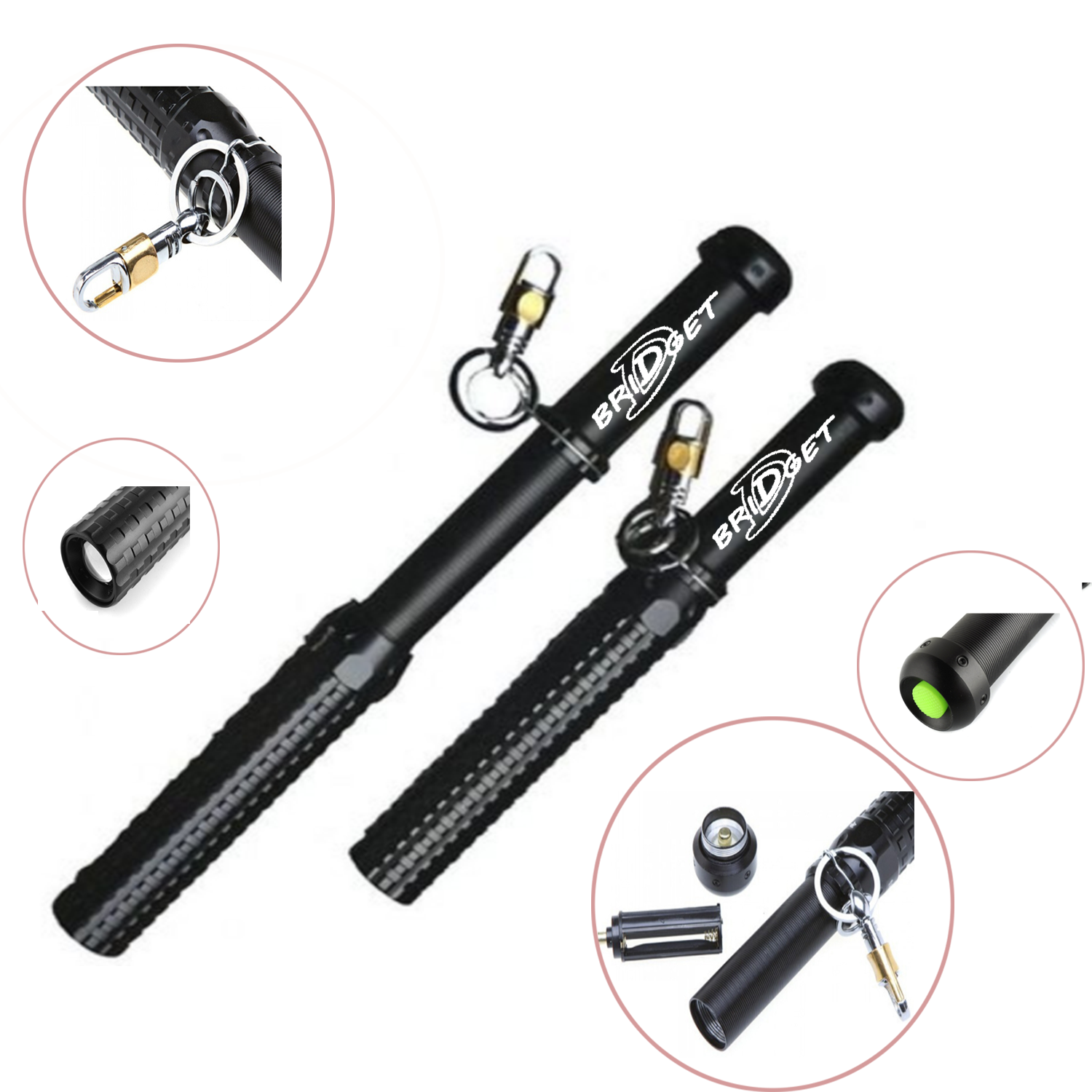 2in1 Telescopic Spike Flashlight