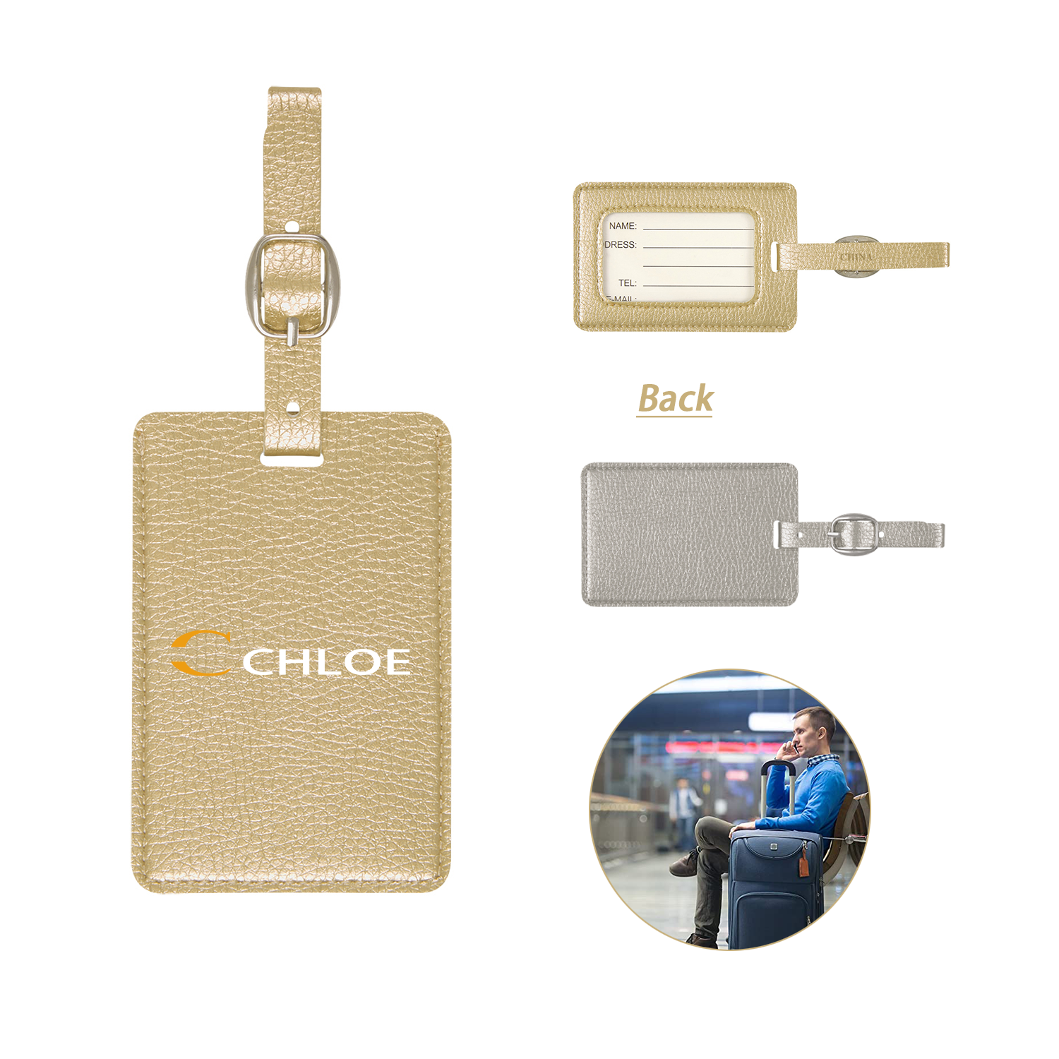 Metallic Luggage Tag