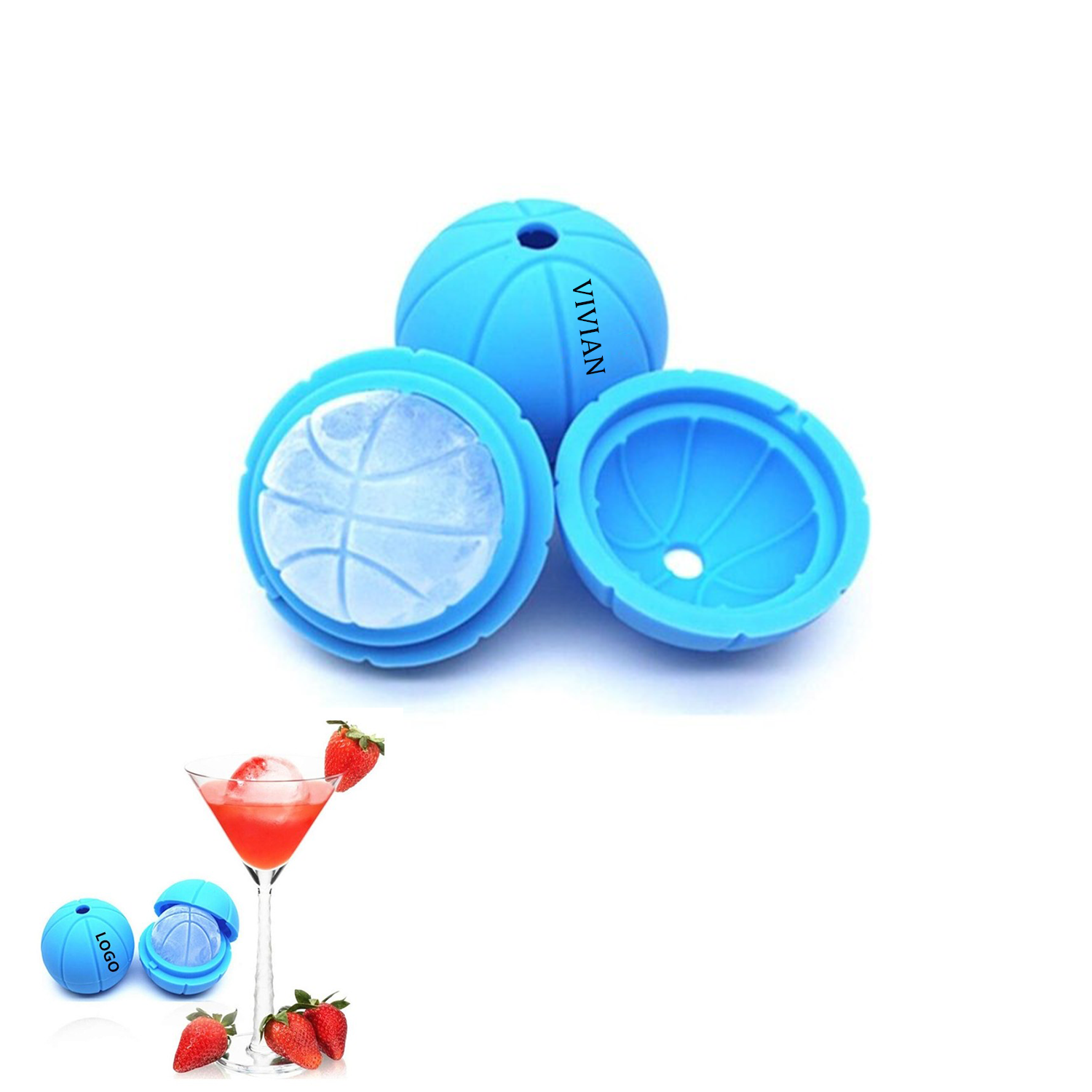 Basketball Shape Ice Cube Sphere Mold