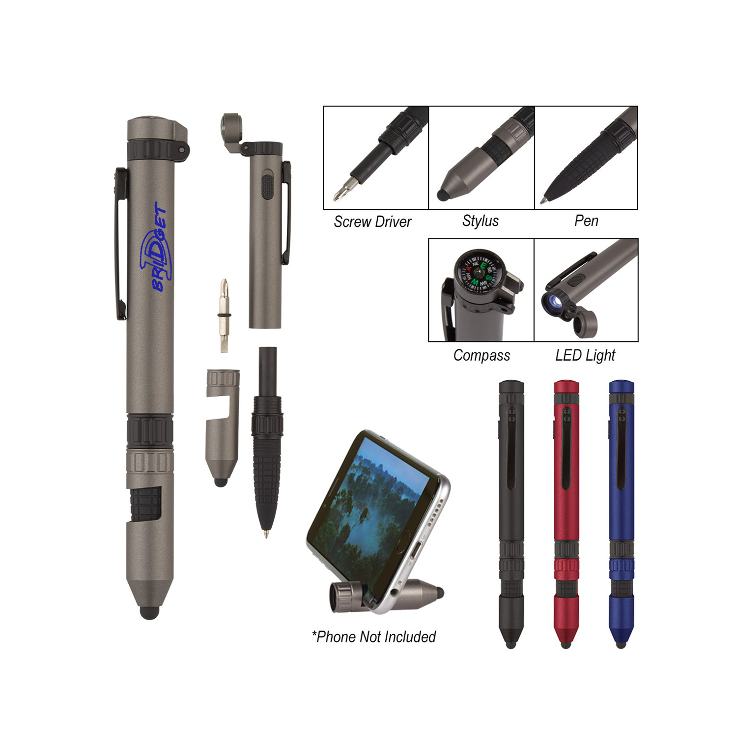 6-In-1 Multi-Function Tool Ballpoint Pen