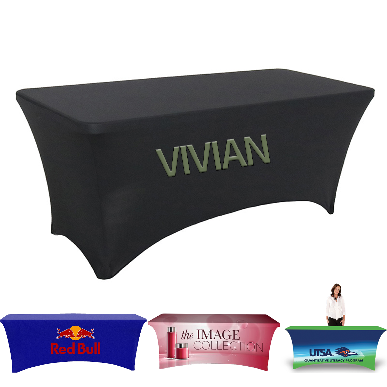 Wrinkle-Free Rectangular Spandex Tablecloth for Party Dining