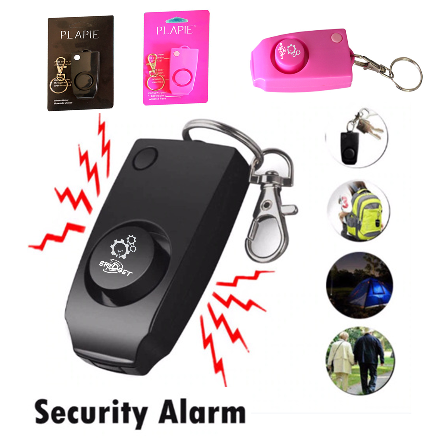 Square Alarm Key Chain