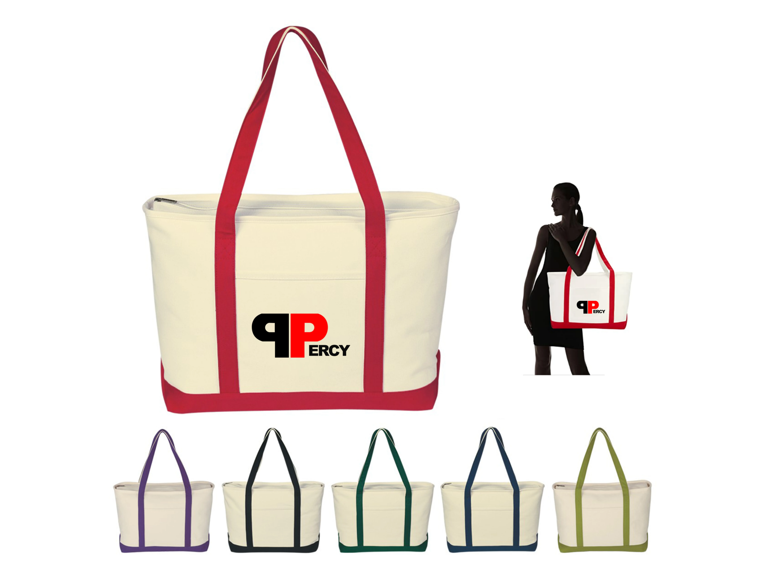 Large Heavy Canvas Boat Tote Bag