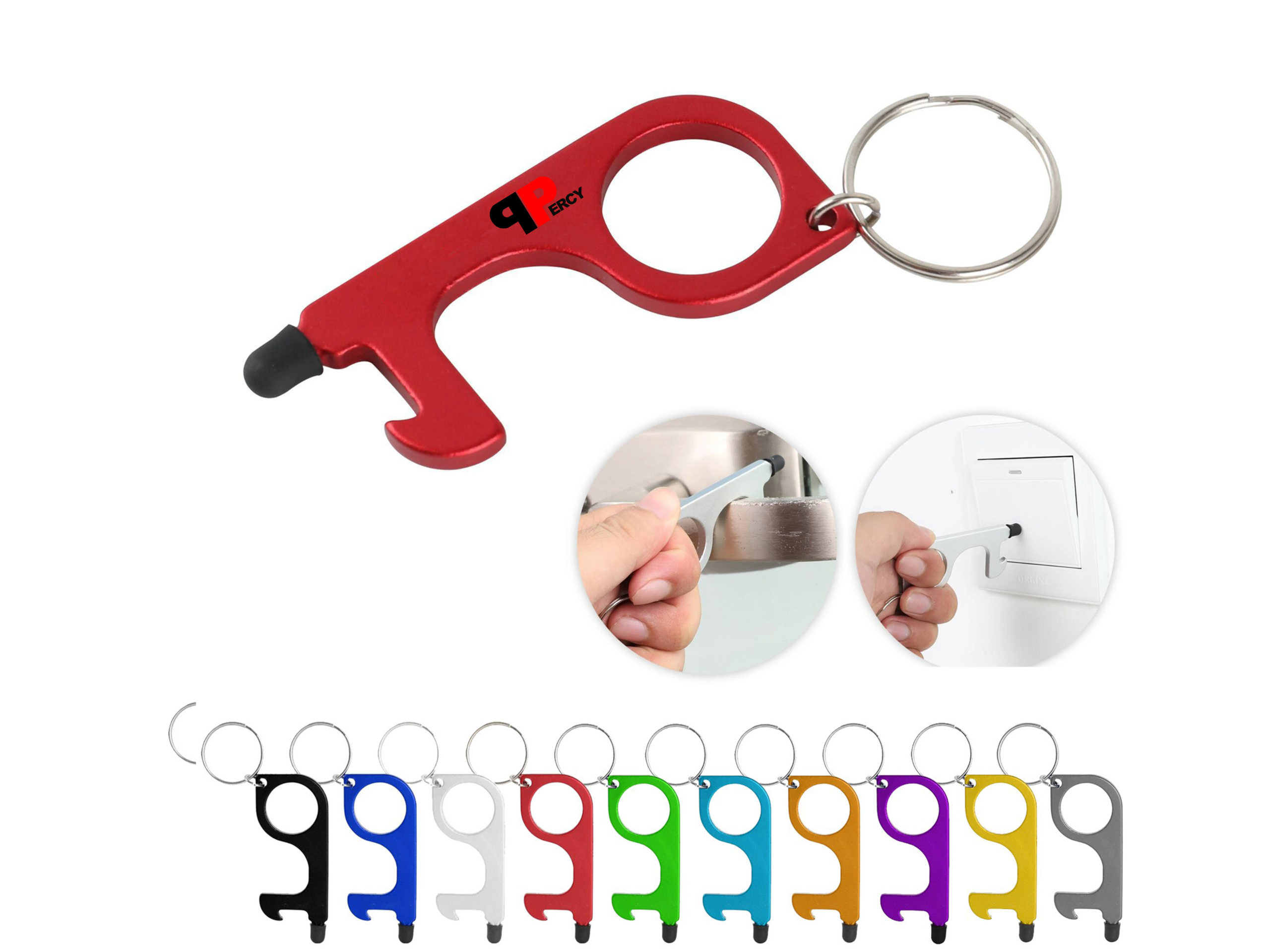 Touchless Door Opener Keychain With Stylus Tip