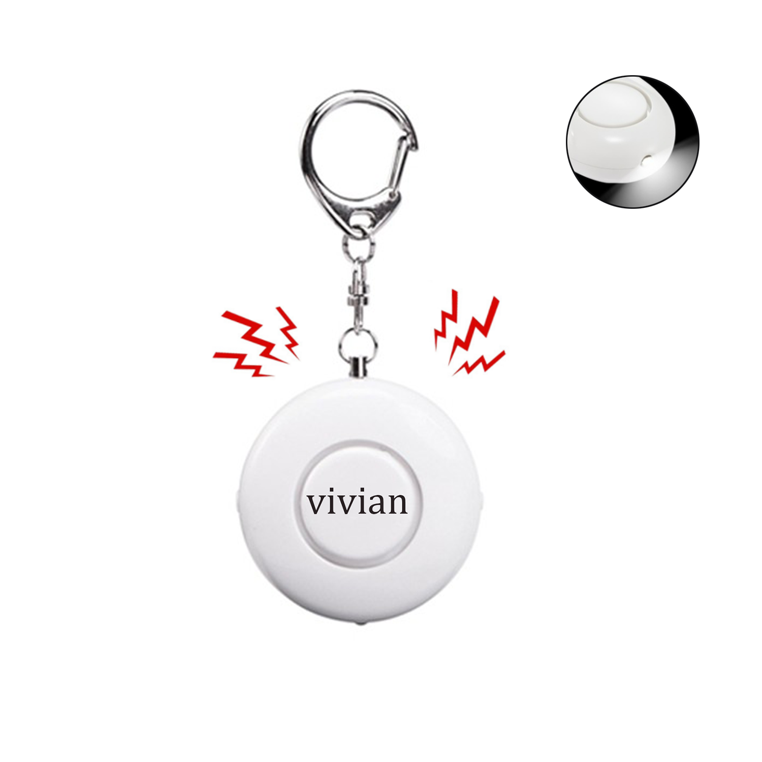 Round Safety Alarm Keyring