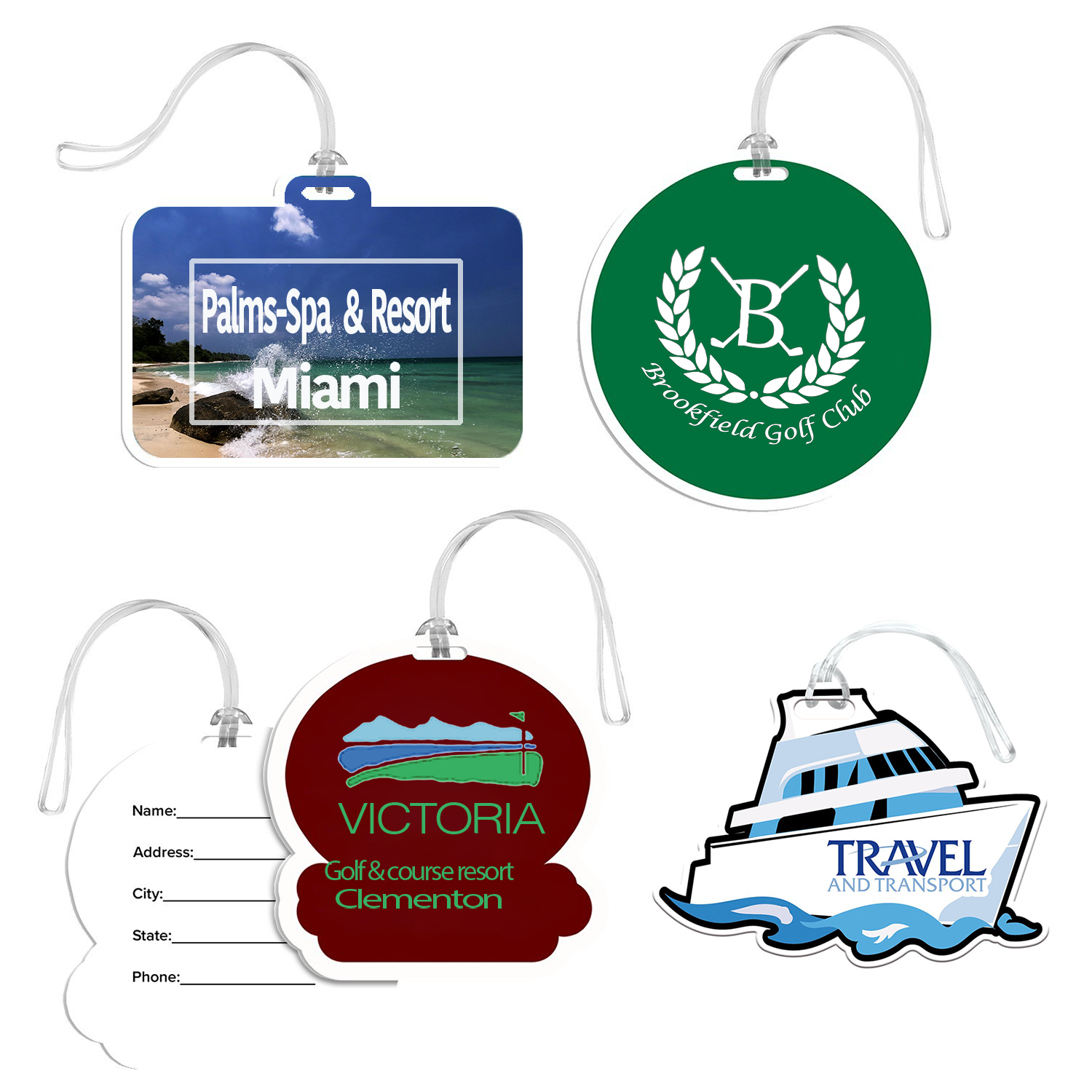 Acrylic Custom Shaped Bag Tag