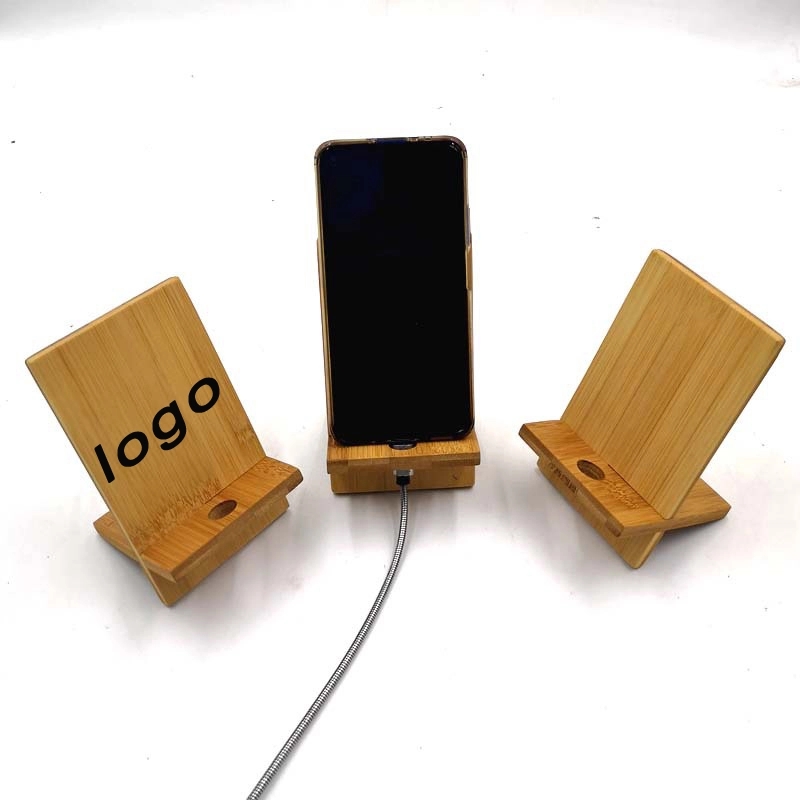 Bamboo mobile phone holder