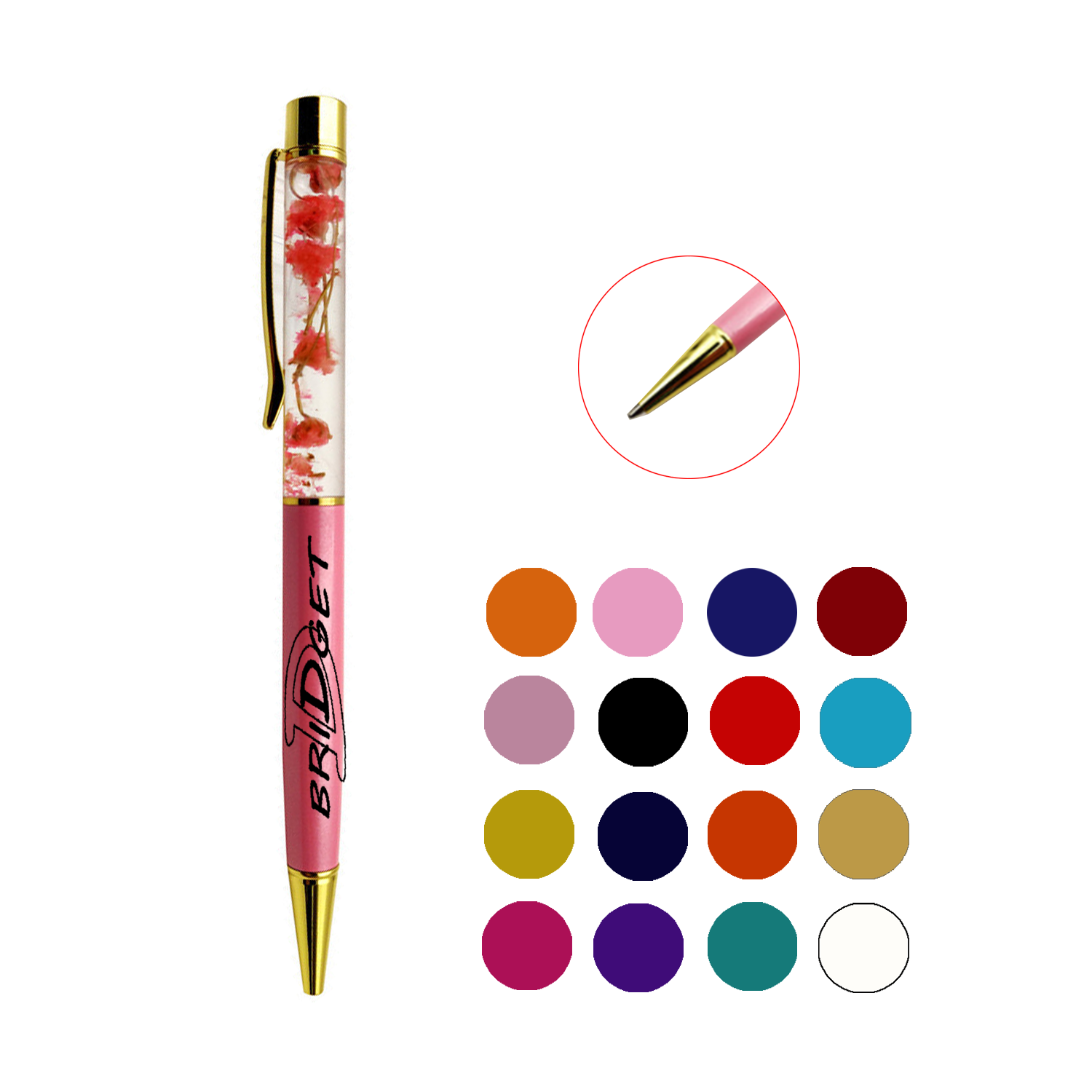 Dried Flower Metal Ballpoint Pen