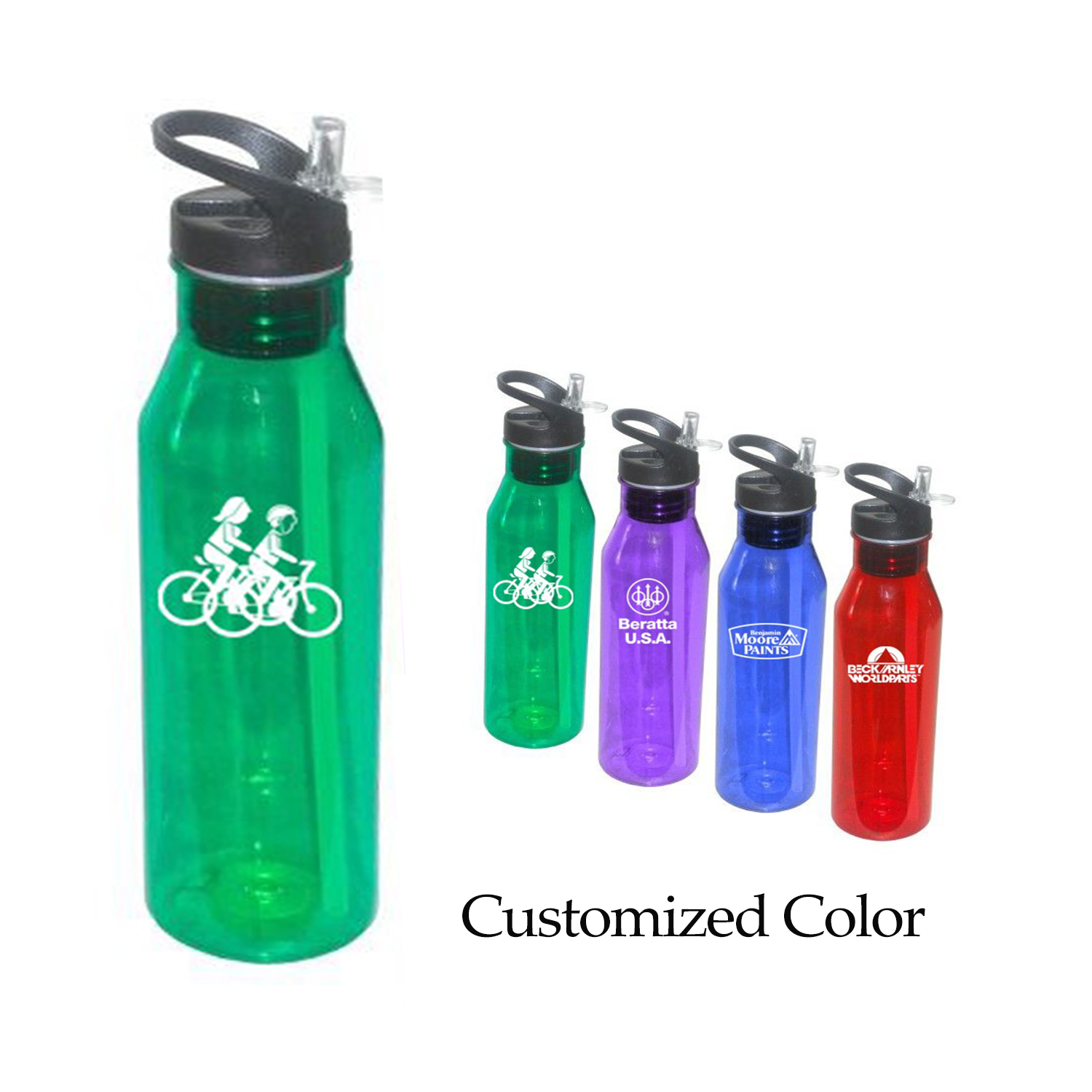 25 Oz. Sport Bottle w/Flip Up Spout & Straw