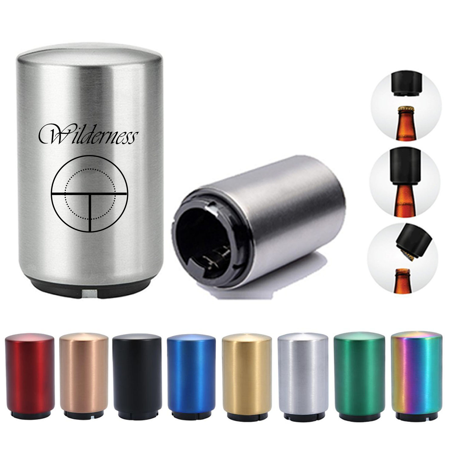 Stainless Steel Automatic Beer Bottle Opener with Magnet