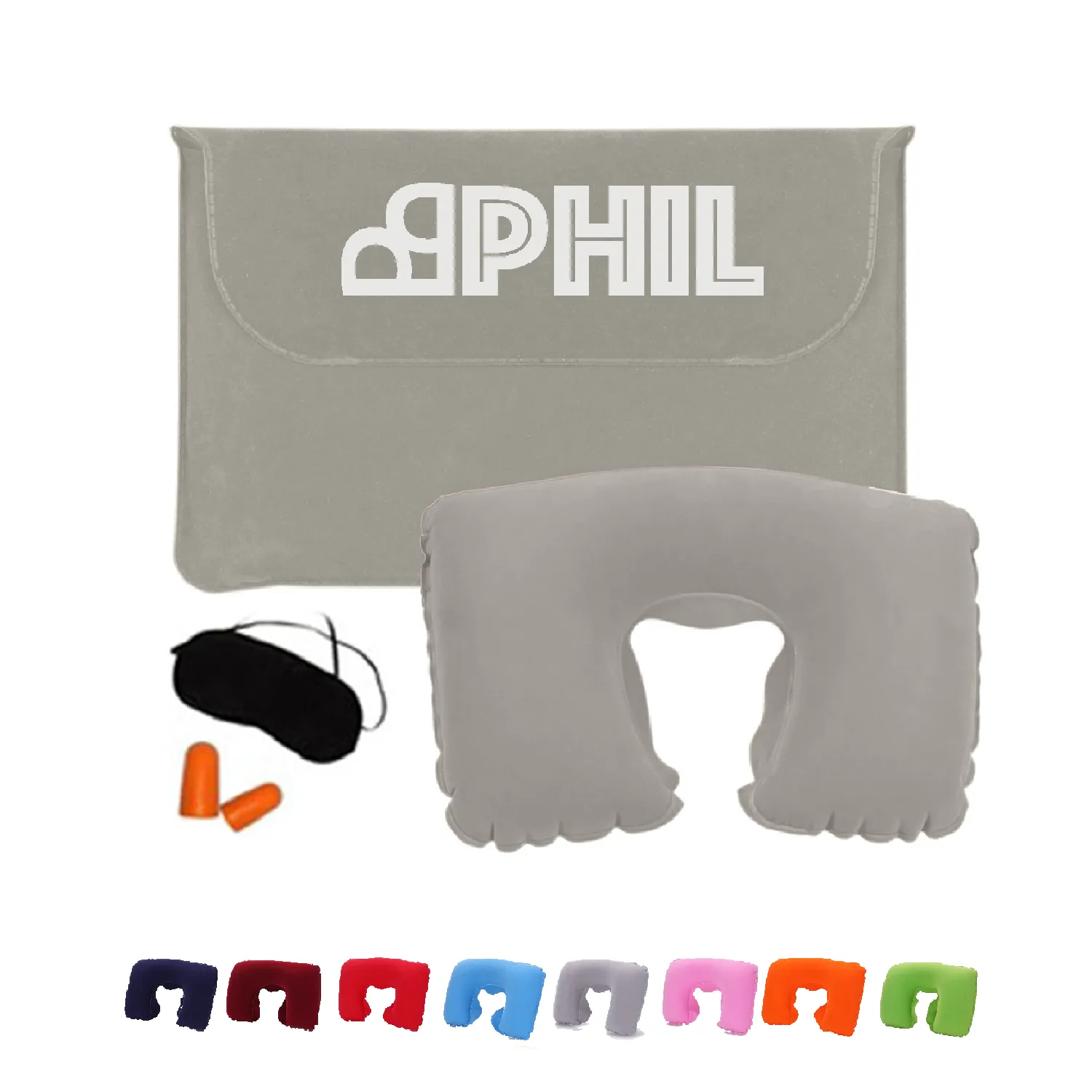 Travel Pillow Kit W/Ear Plugs & Eye Mask