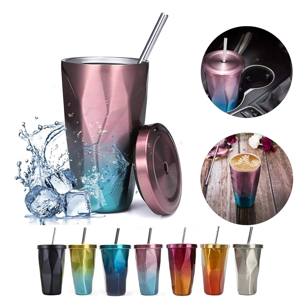 16oz Travel Mug Tumbler with Lid and Straw