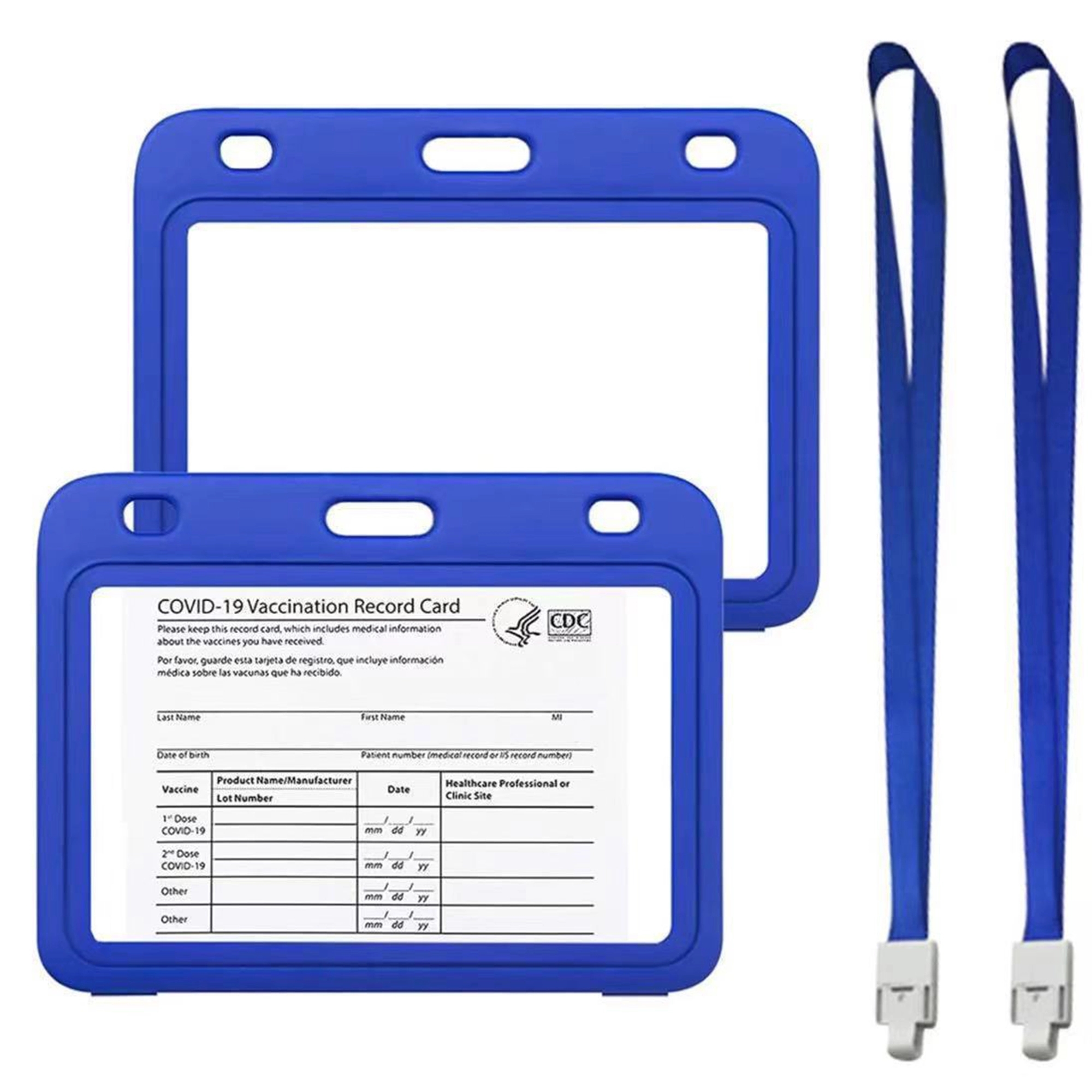 4x3" Vaccination Card Protective Holder Cover w/ Landyard