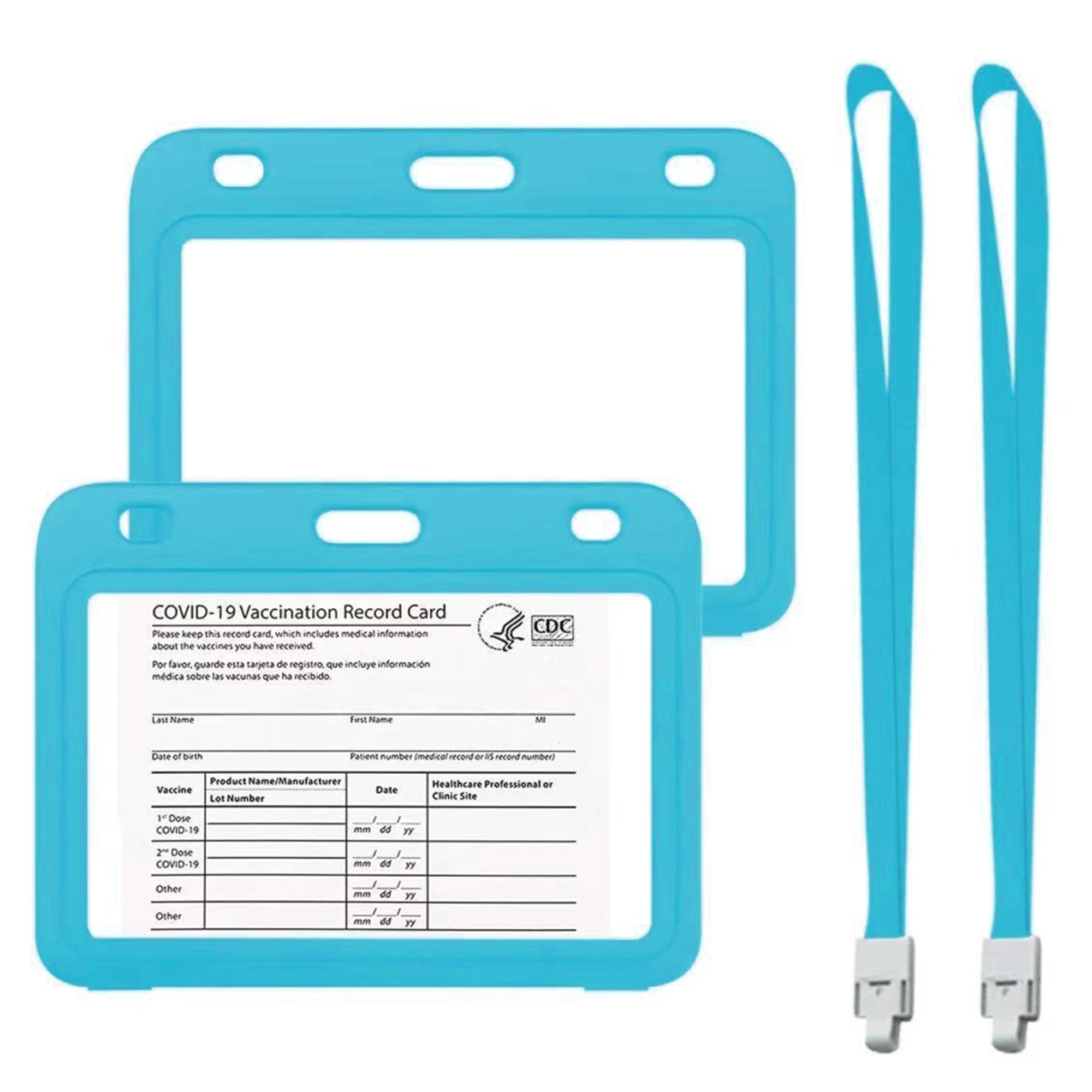 4x3" Vaccination Card Protective Holder Cover w/ Landyard - Image 6