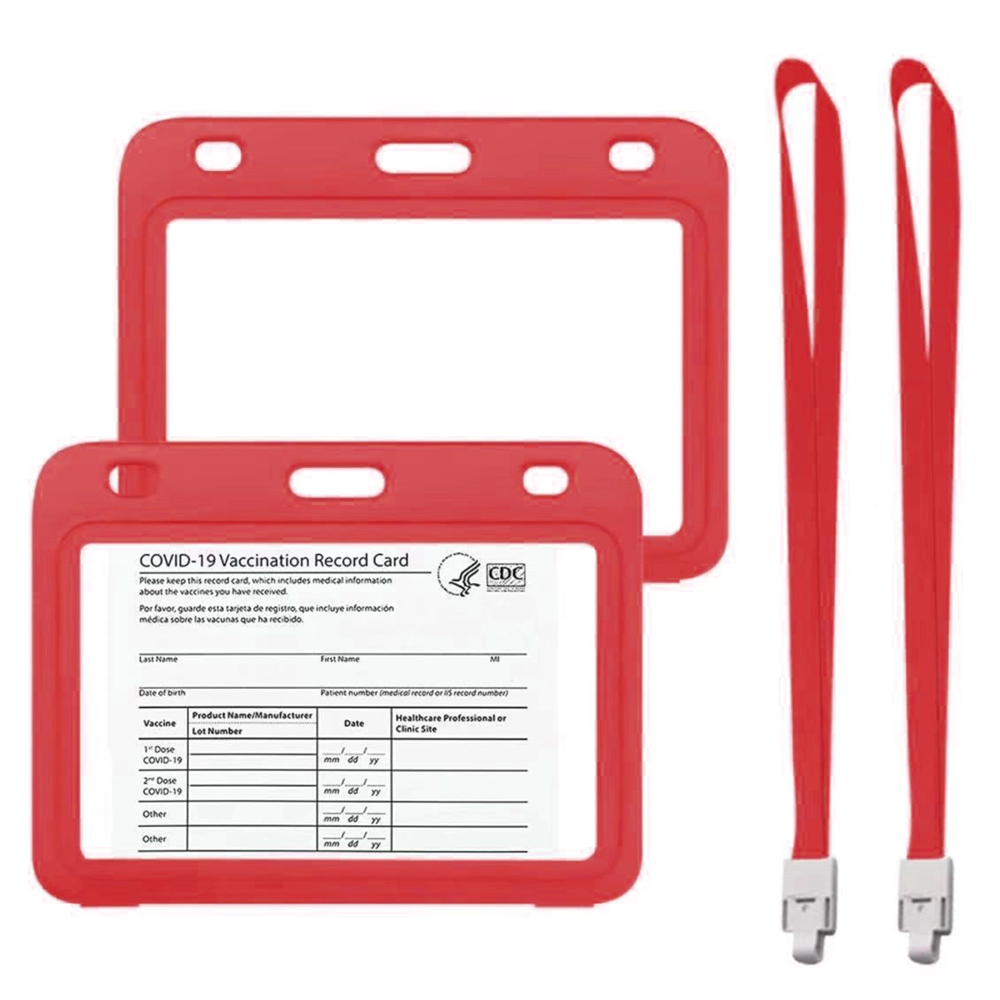 4x3" Vaccination Card Protective Holder Cover w/ Landyard - Image 7