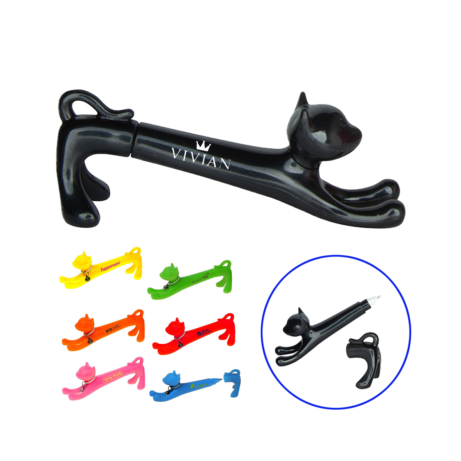 Stretching Kitty Plastic Cap Off Ballpoint Pen