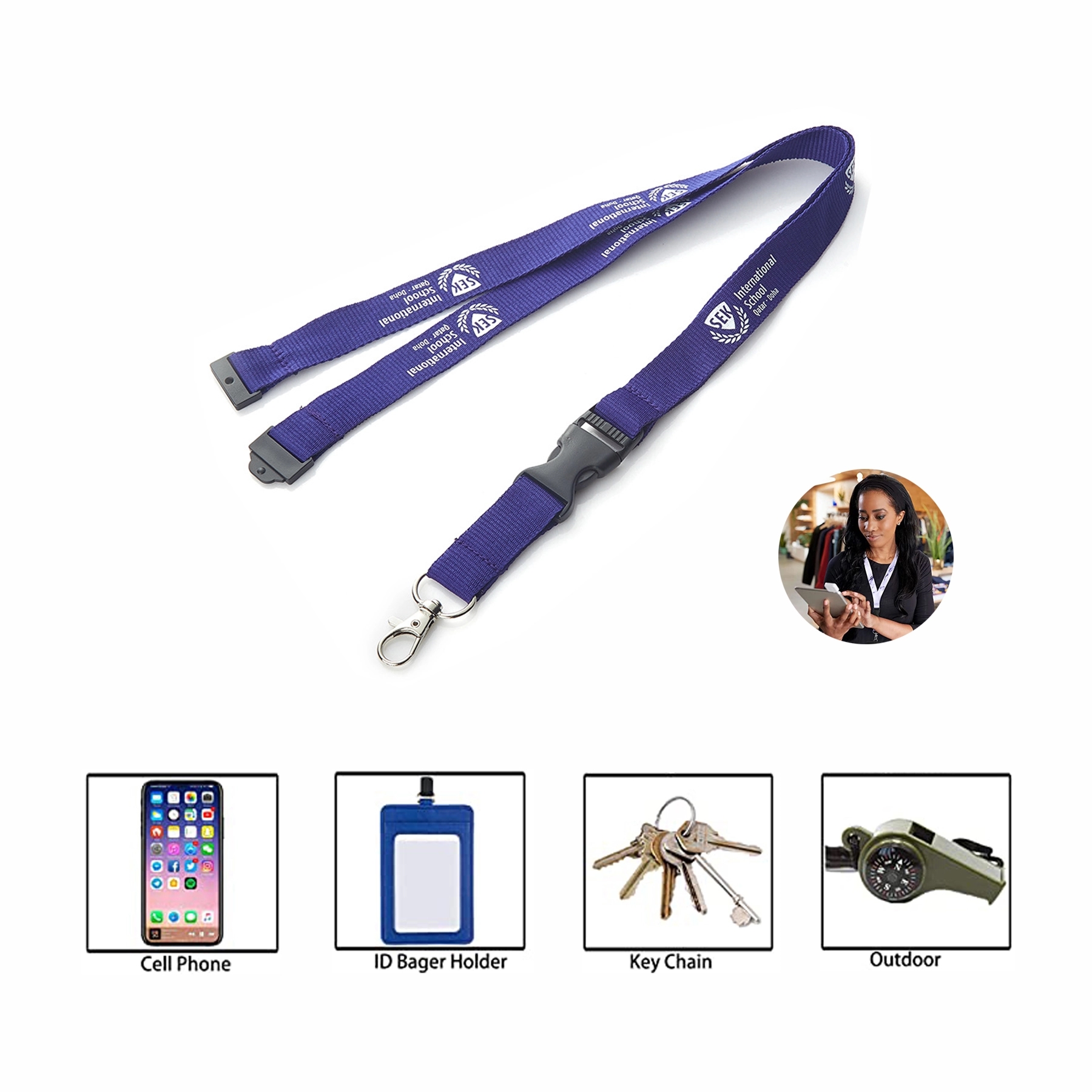 Offset printed Polyester Lanyard