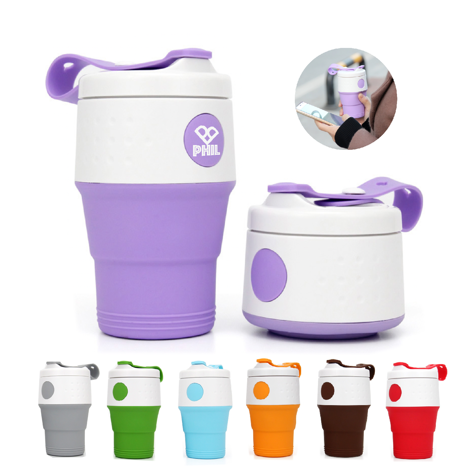 13 Oz. Silicone Foldable Coffee Cup