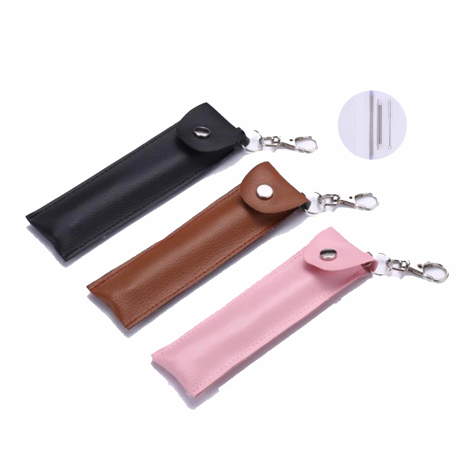 Telescopic Straw with Leather Bag