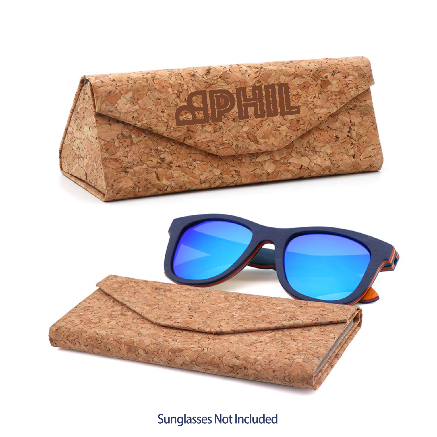 Natural Cork Folding Wood Sunglasses Case