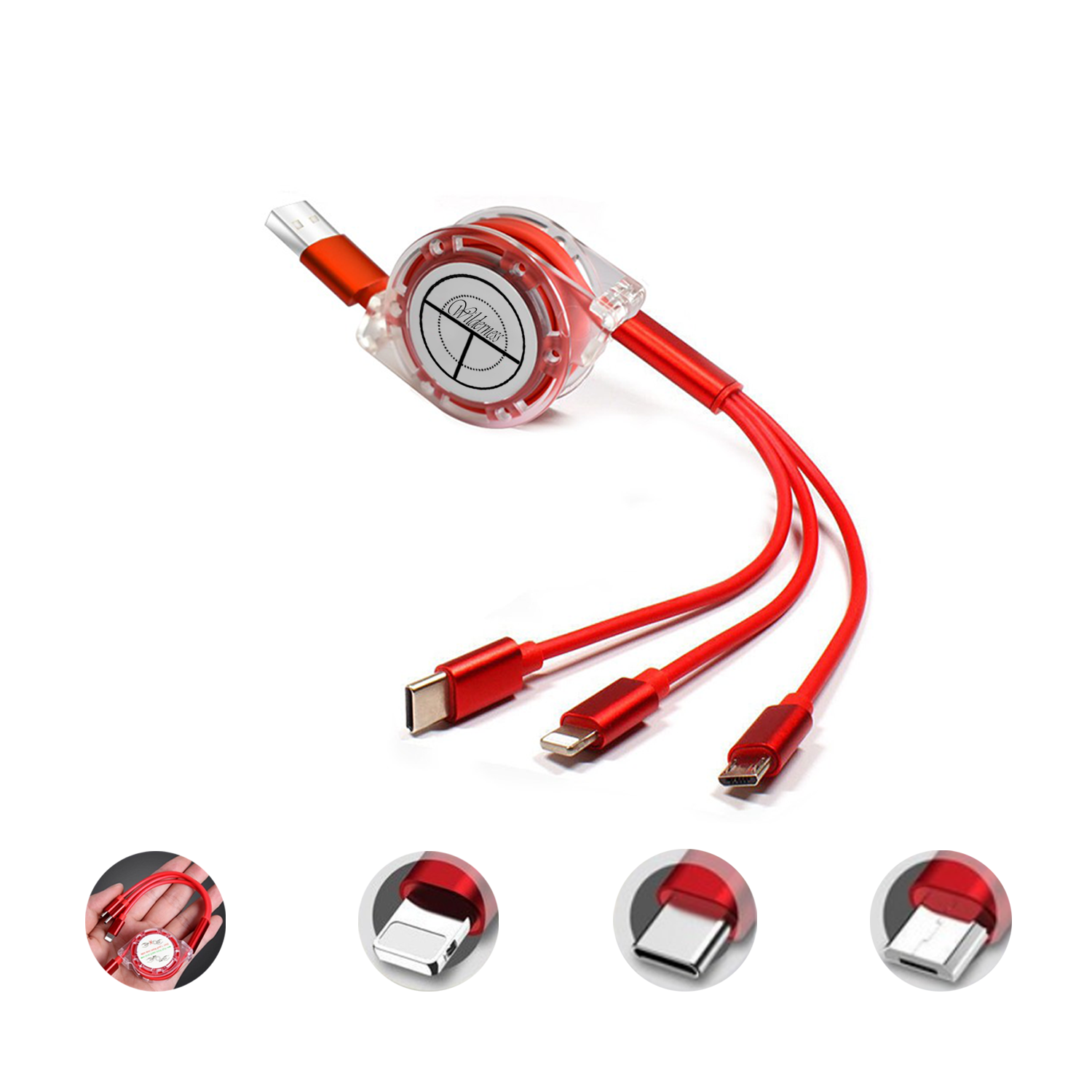 3-In-1 Retractable Travel Fast Charging Data Cable