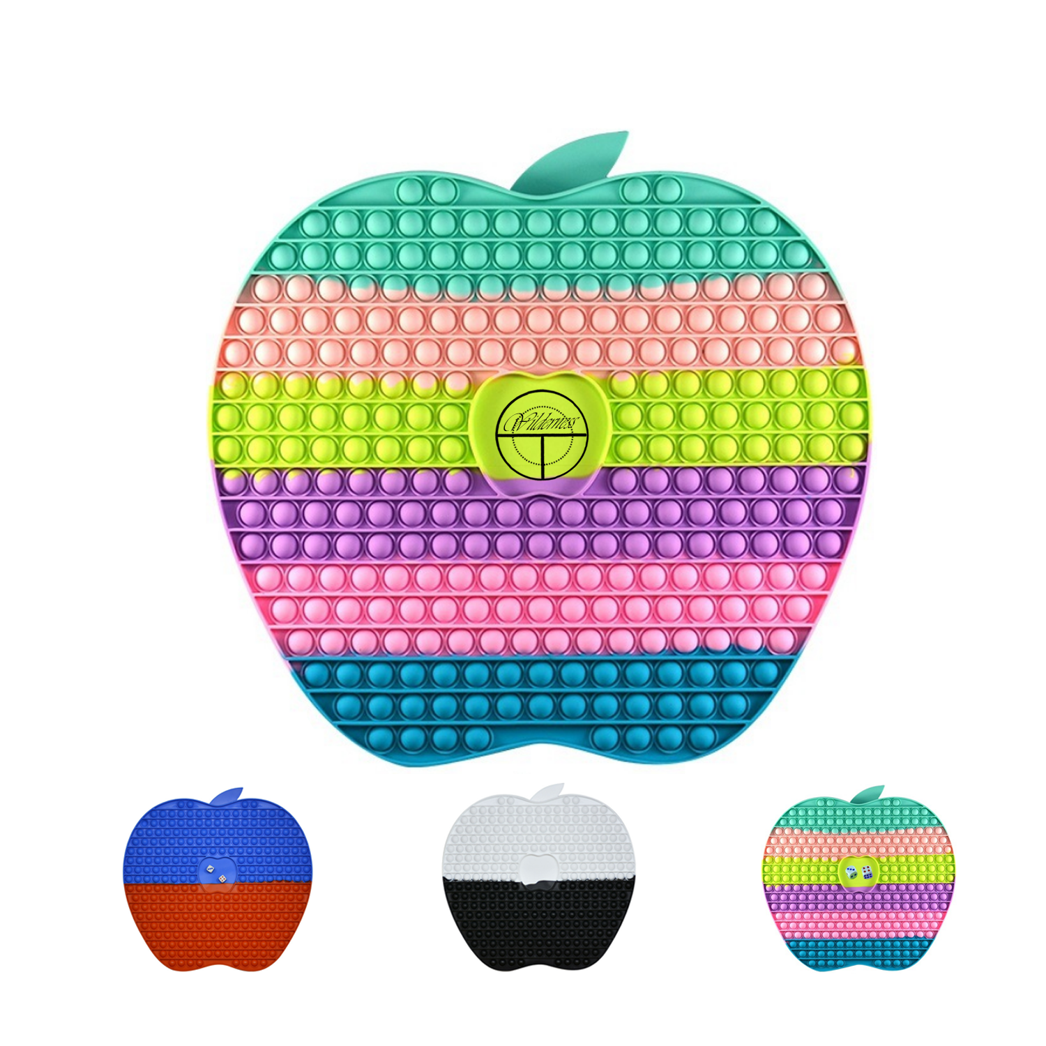 Apple Silicone Push Pop Bubble Chess Board with Dice