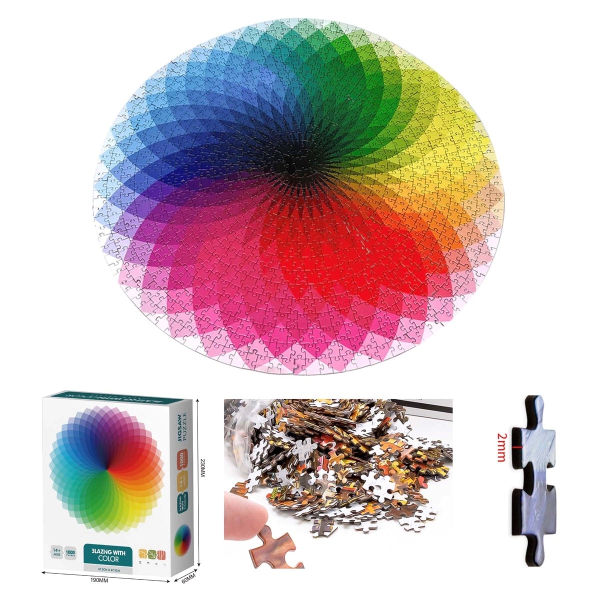 Custom Circle Round JigsawPuzzles for Adults 1000 Pcs Game