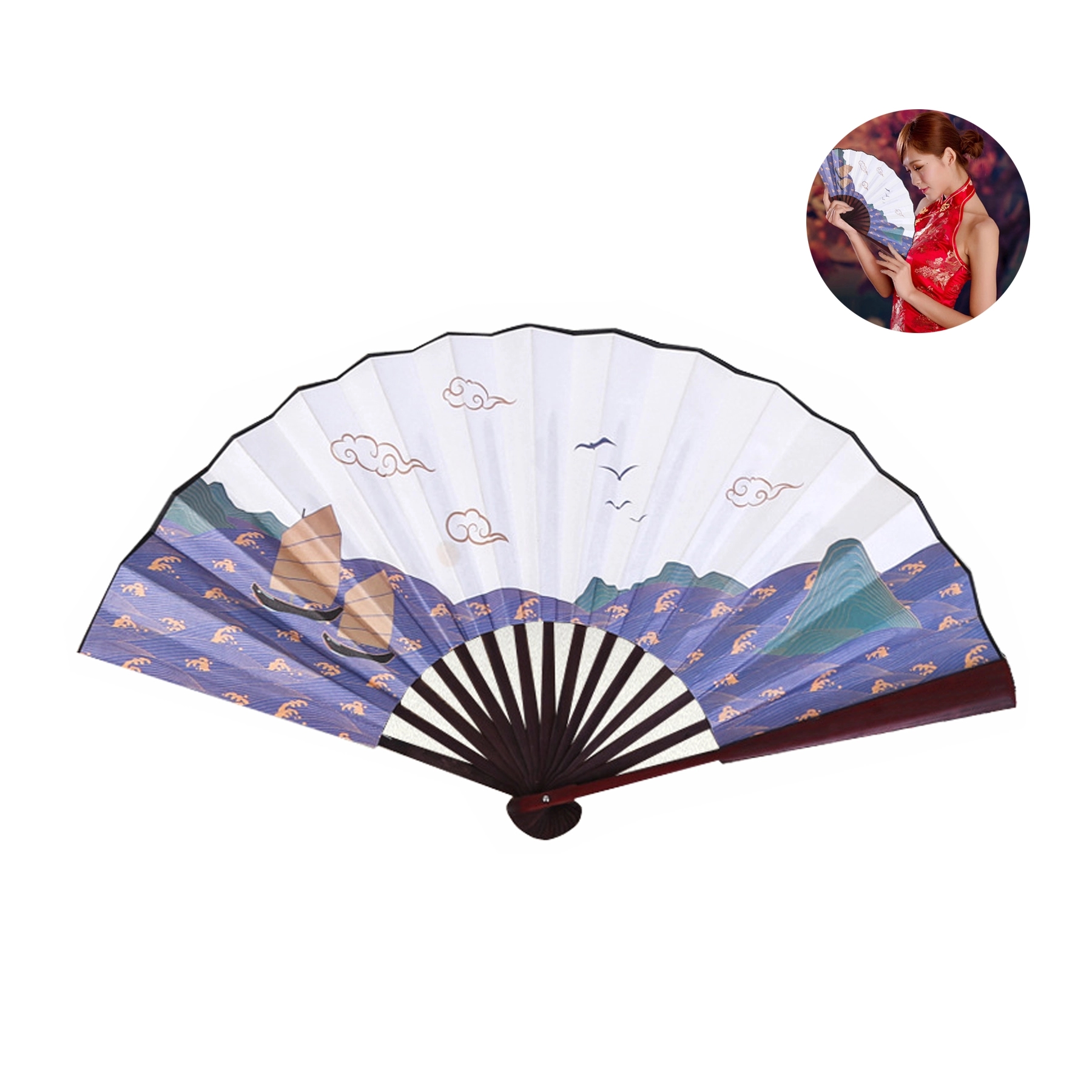 10.5"L Folding Hand Fan